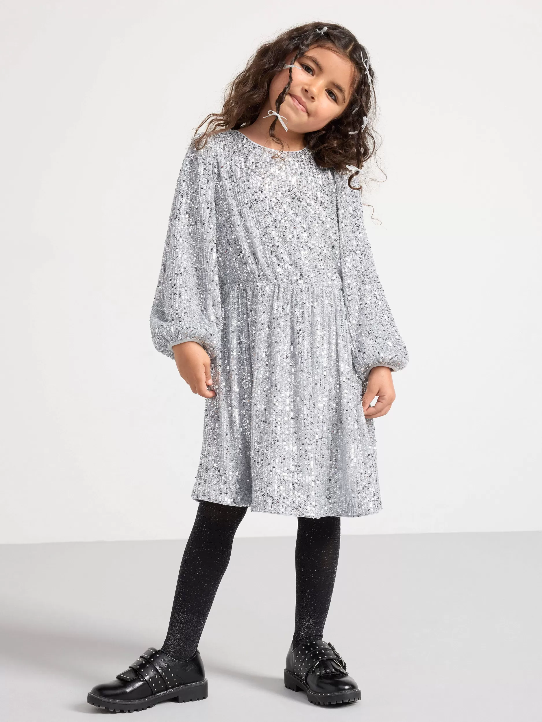 Lindex Kjoler<Paljettkjole Silver Grey