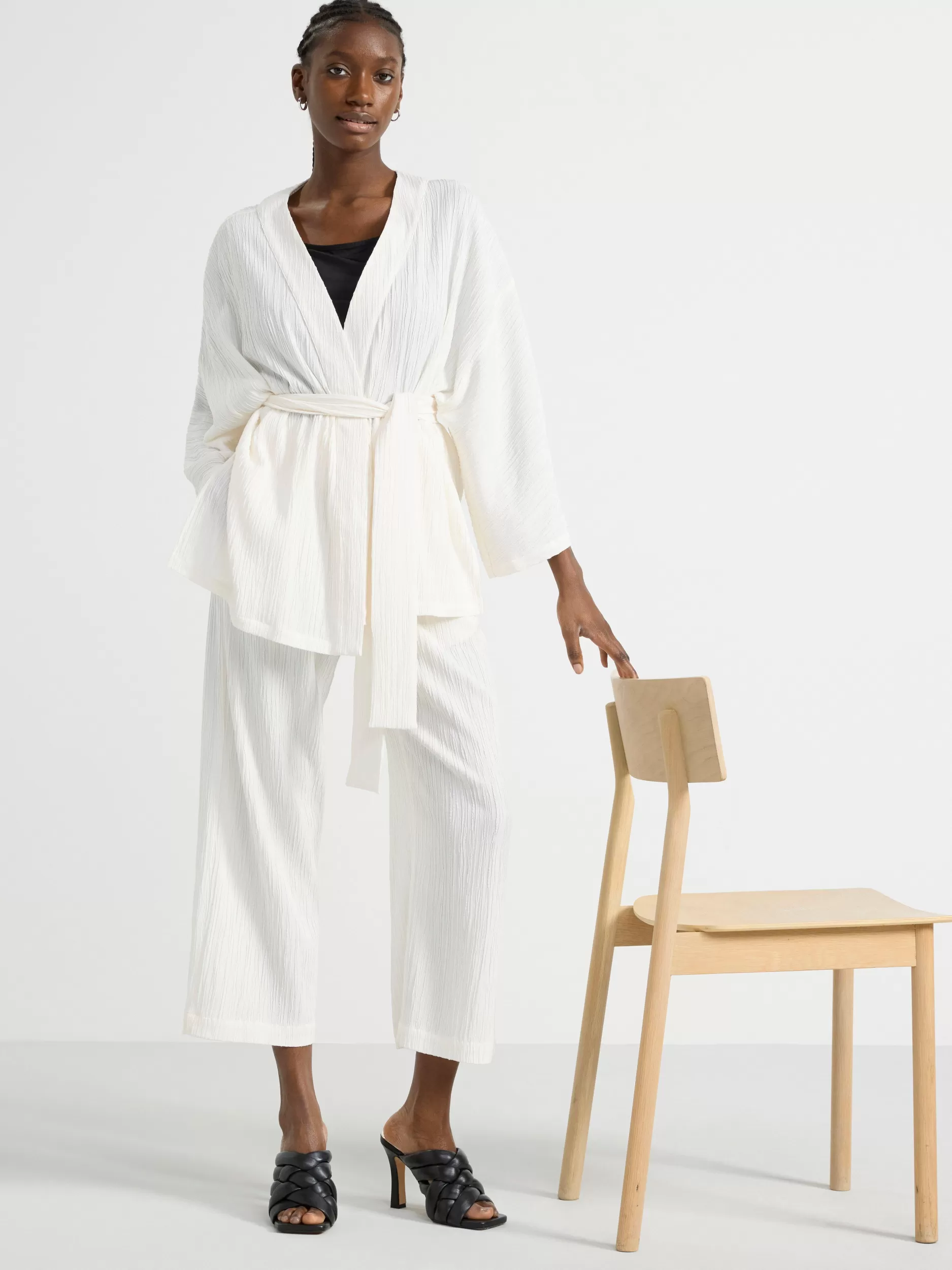 Lindex Blazere<Plissert Kimono Light White