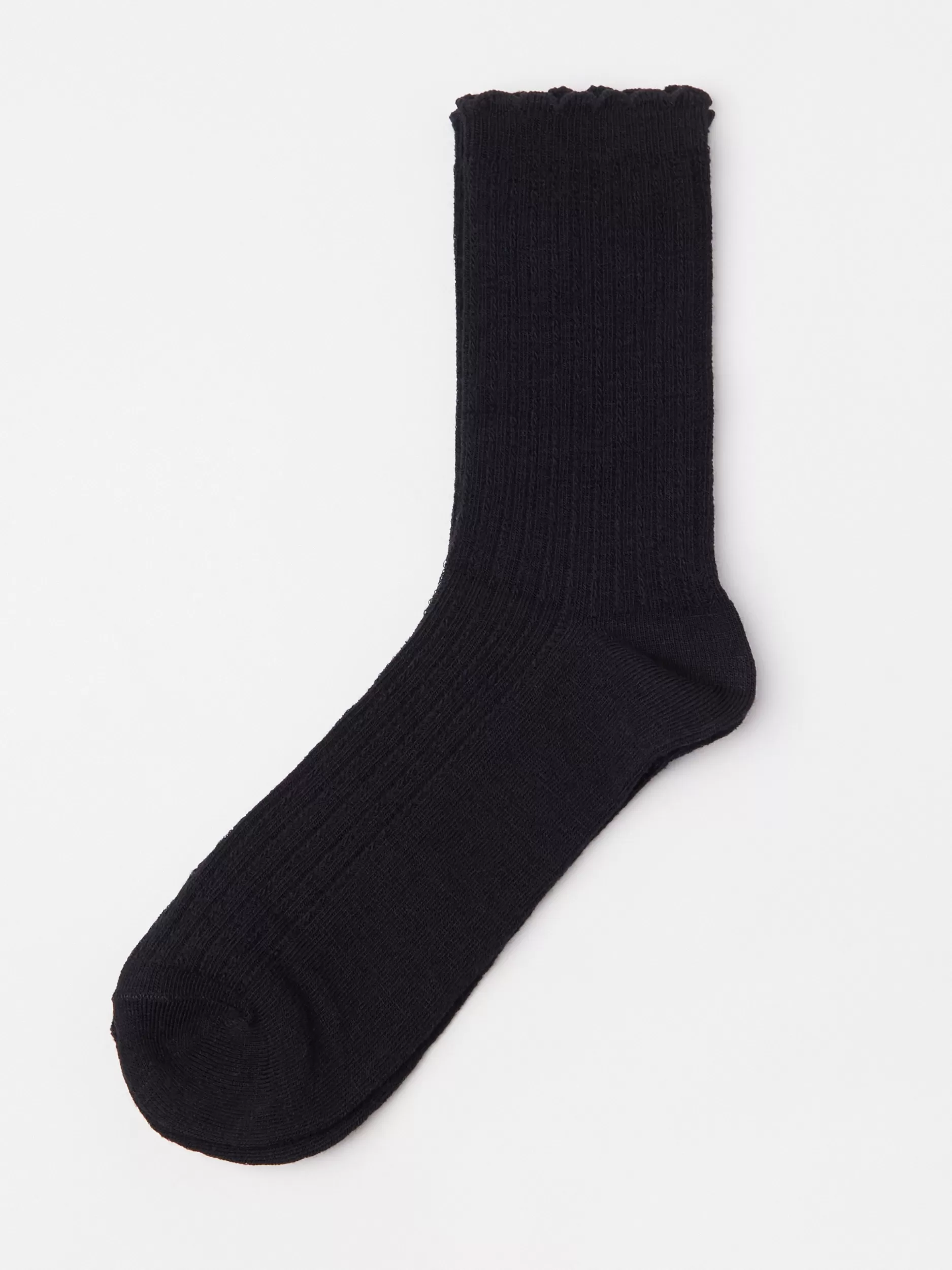 Lindex Sokker<Pointelle-Strikkede Sokker I Merinoullblanding Black