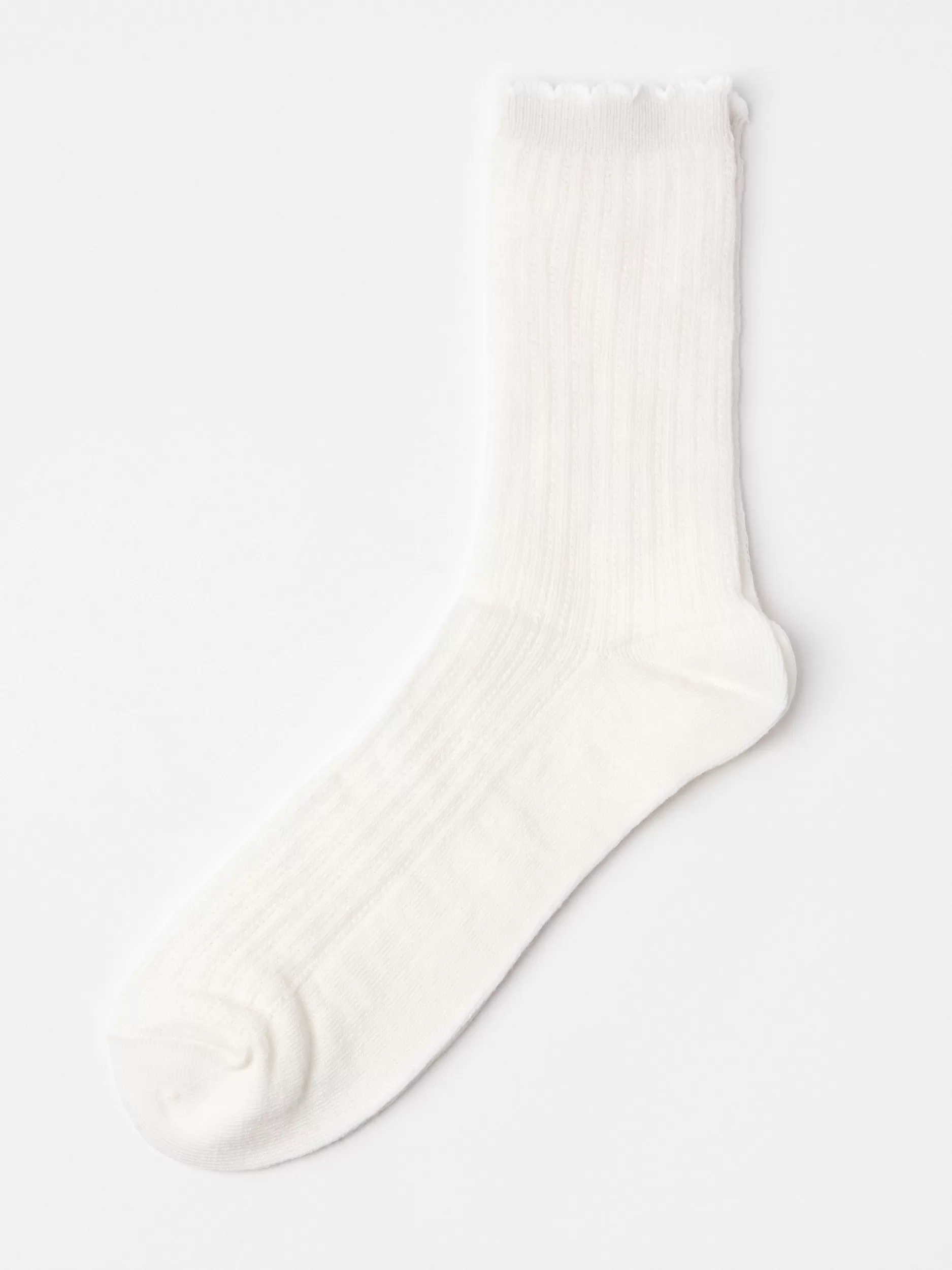 Lindex Sokker<Pointelle-Strikkede Sokker I Merinoullblanding White