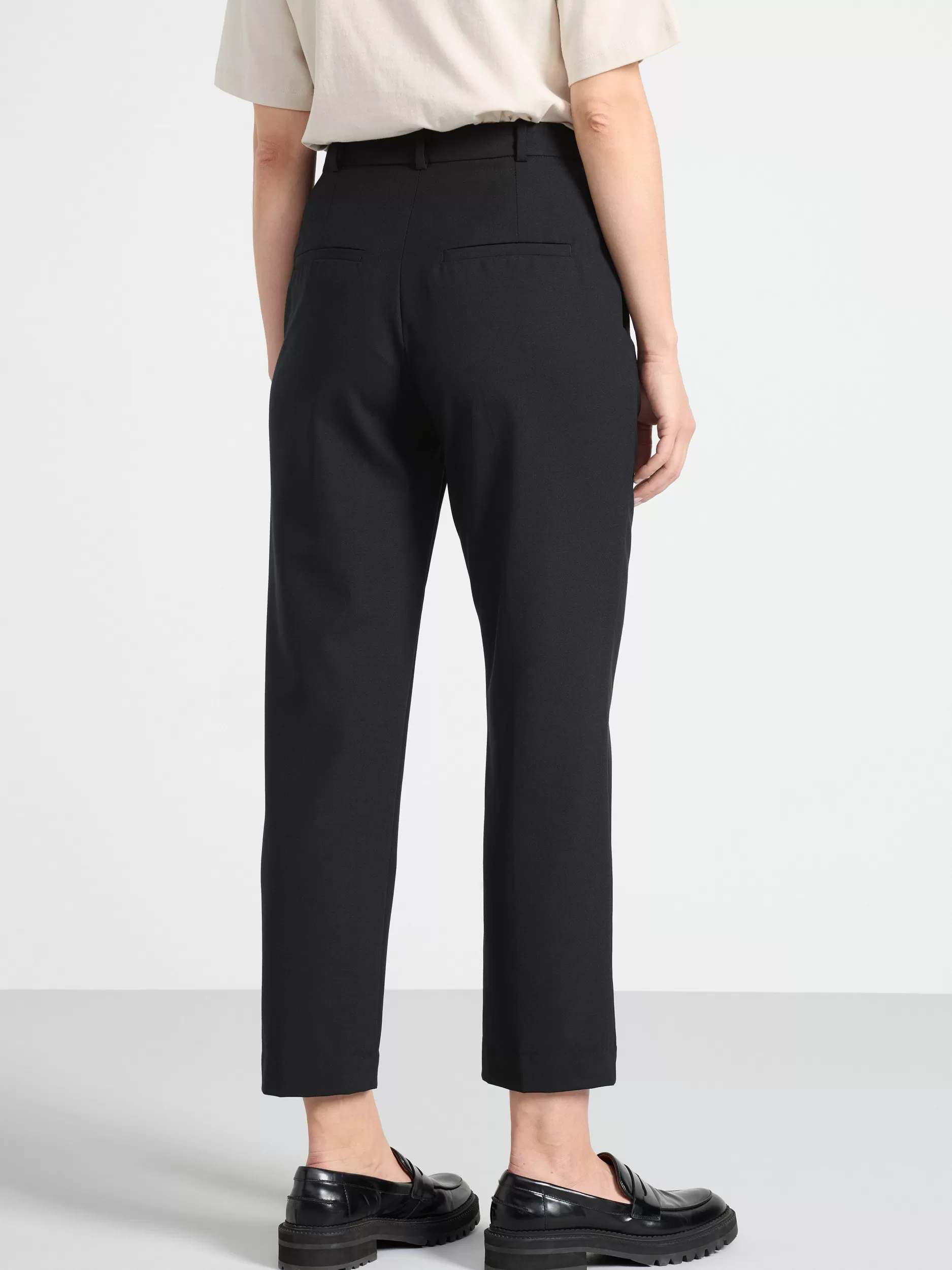 Lindex Bukser<Polly Rett, Avkortet Bukse Med Normalt Liv Off Black