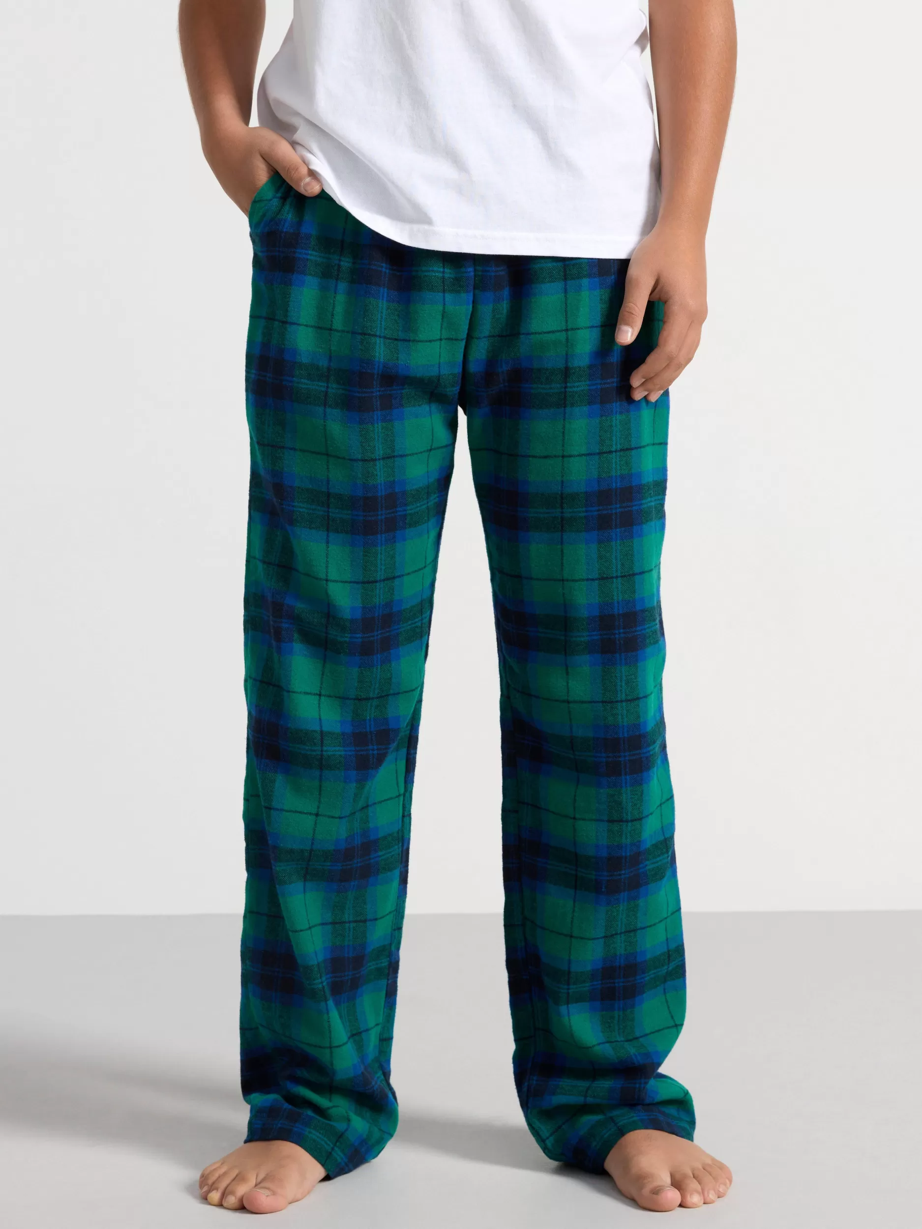 Lindex Nattøy<Pyjamasbukse I Flanell Med Rutemonster Green