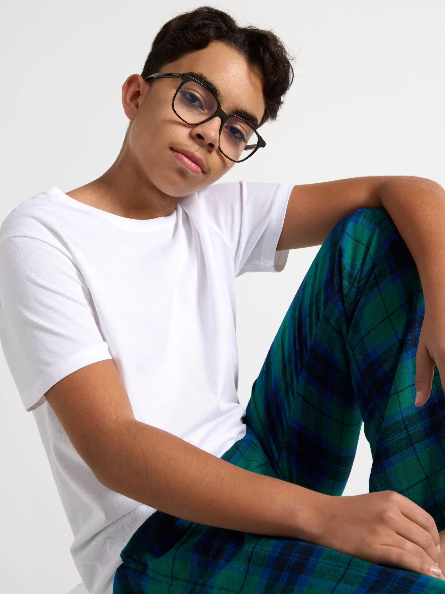 Lindex Nattøy<Pyjamasbukse I Flanell Med Rutemonster Green