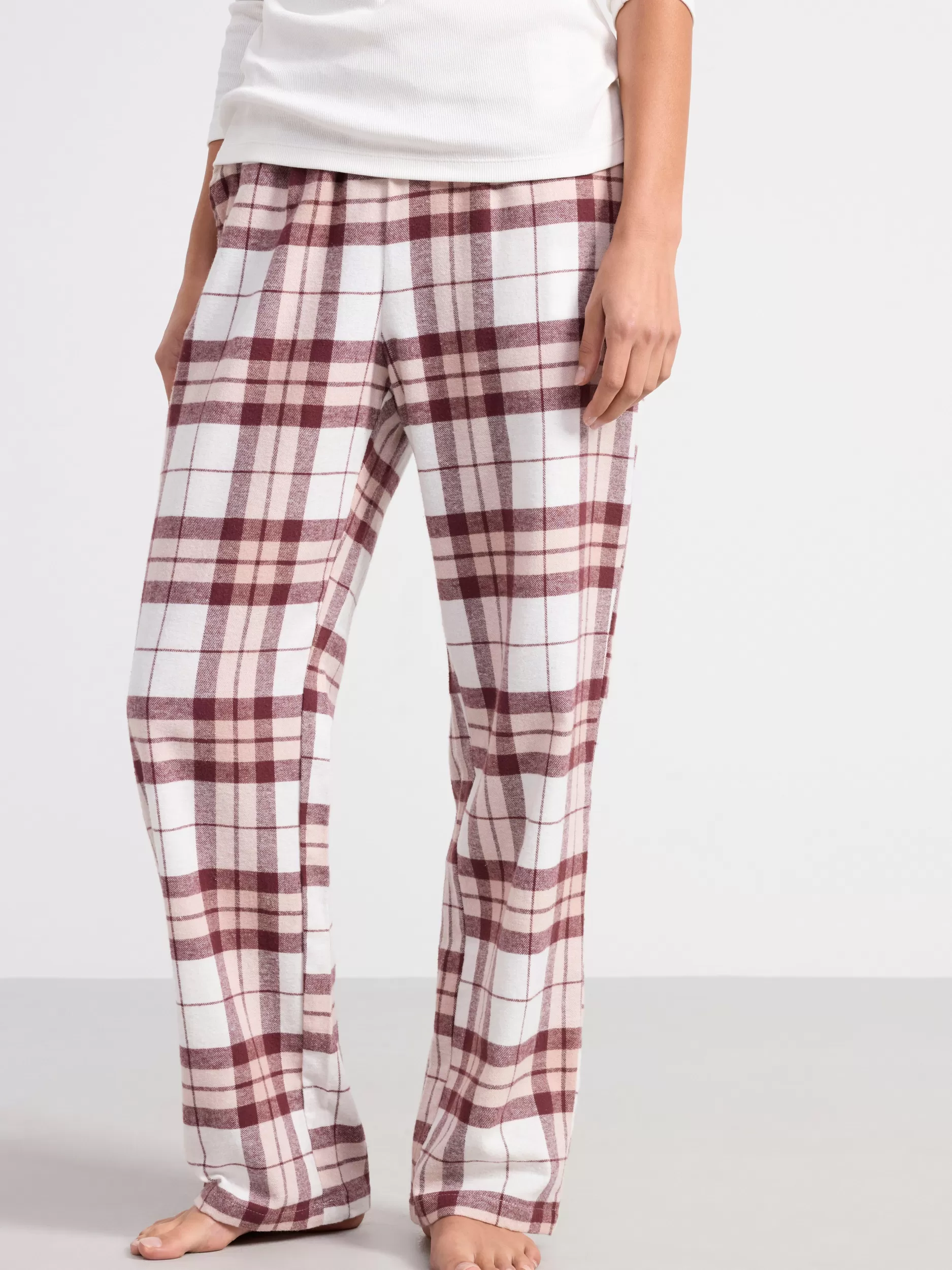 Lindex Nattøy<Pyjamasbukser I Flanell Light Dusty Pink