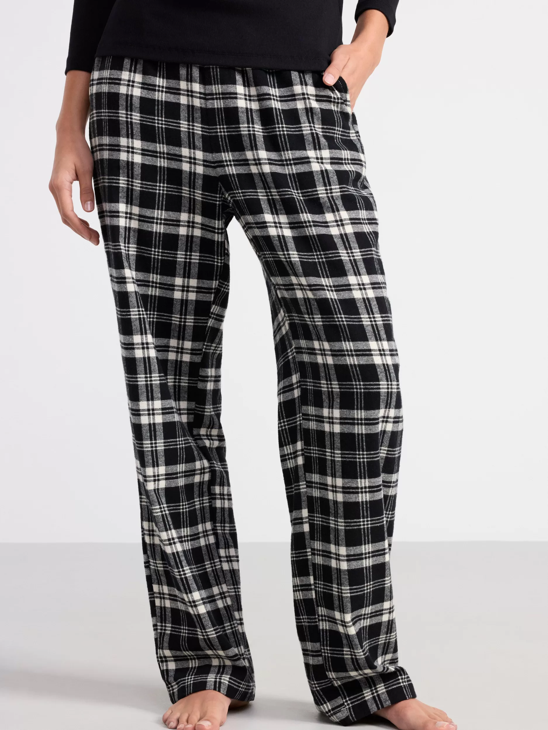 Lindex Nattøy<Pyjamasbukser I Flanell Black