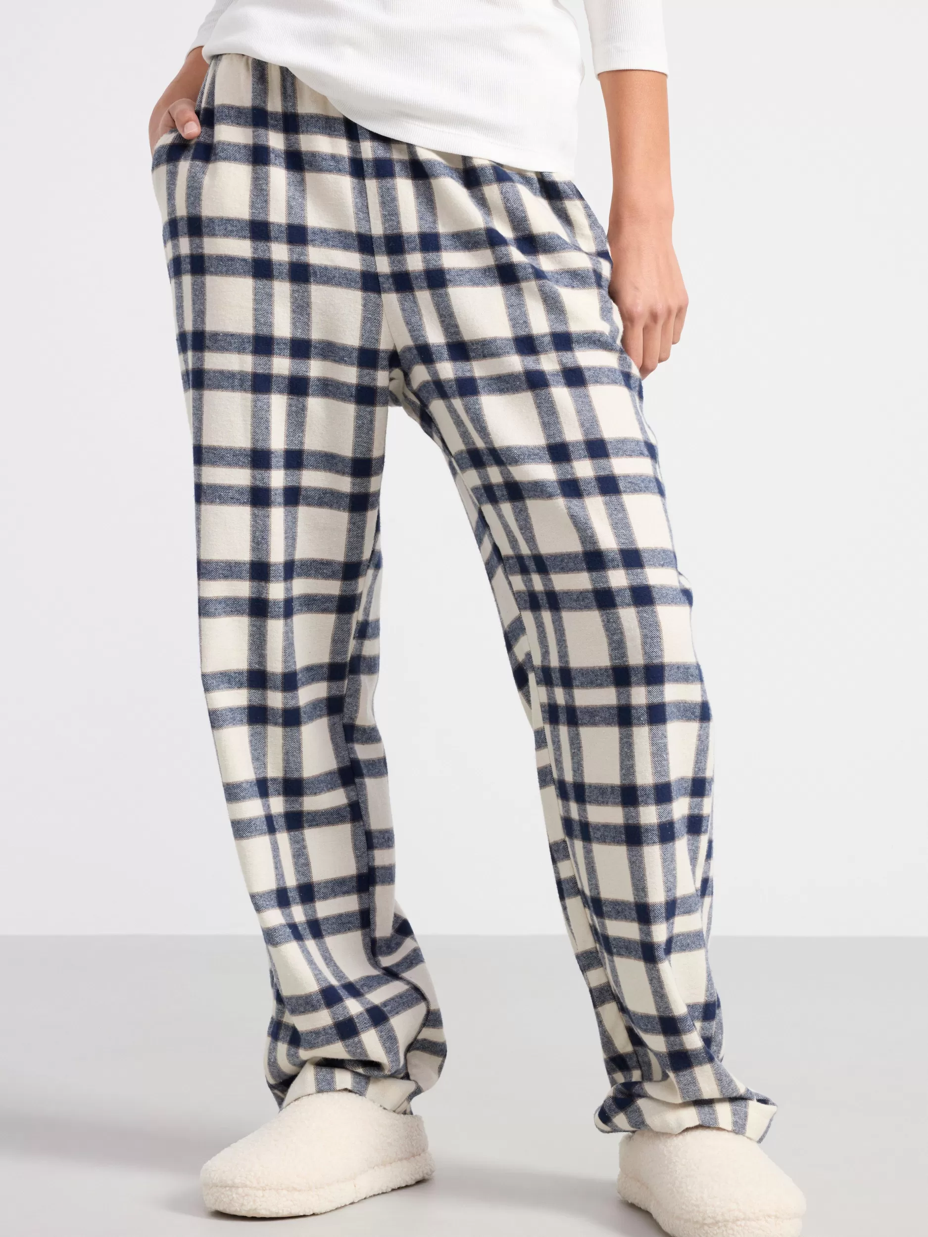 Lindex Nattøy<Pyjamasbukser I Flanell Navy