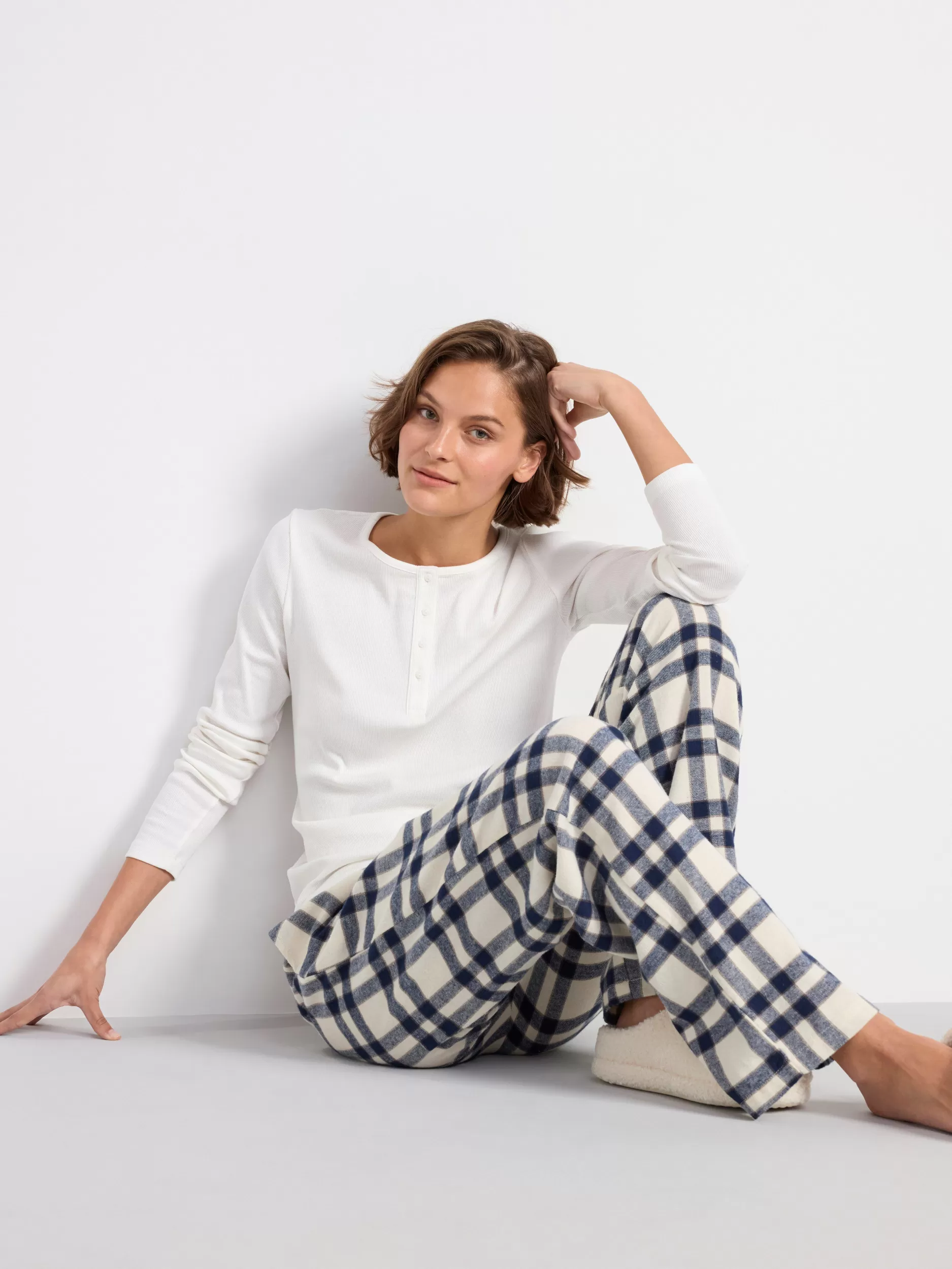 Lindex Nattøy<Pyjamasbukser I Flanell Navy