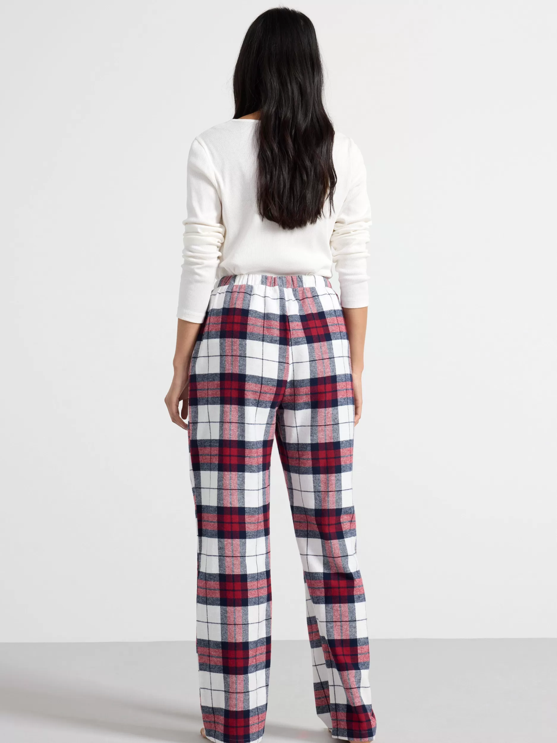 Lindex Nattøy<Pyjamasbukser I Flanell Dark Dusty Red