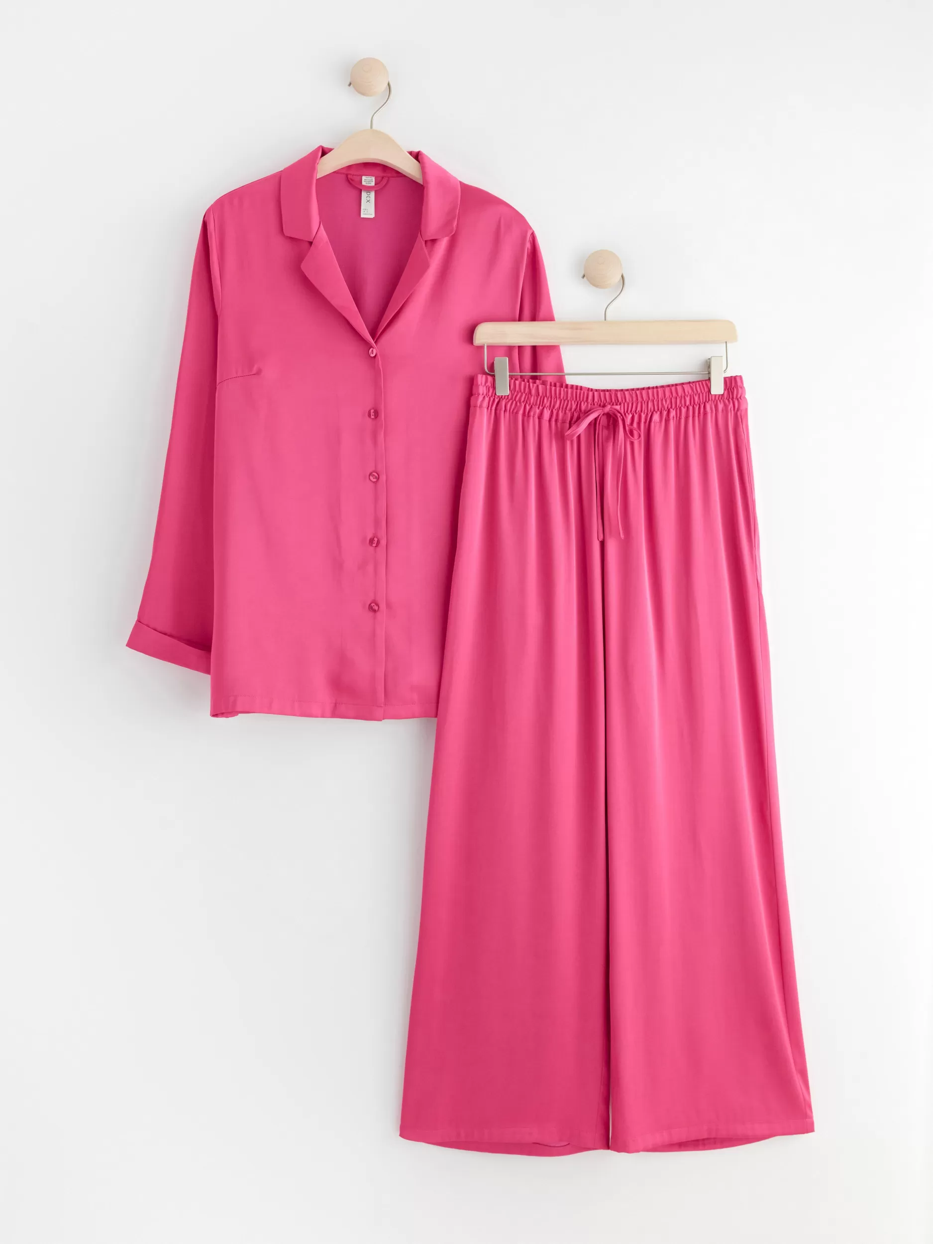 Lindex Nattøy<Pyjamassett I Sateng Dark Pink