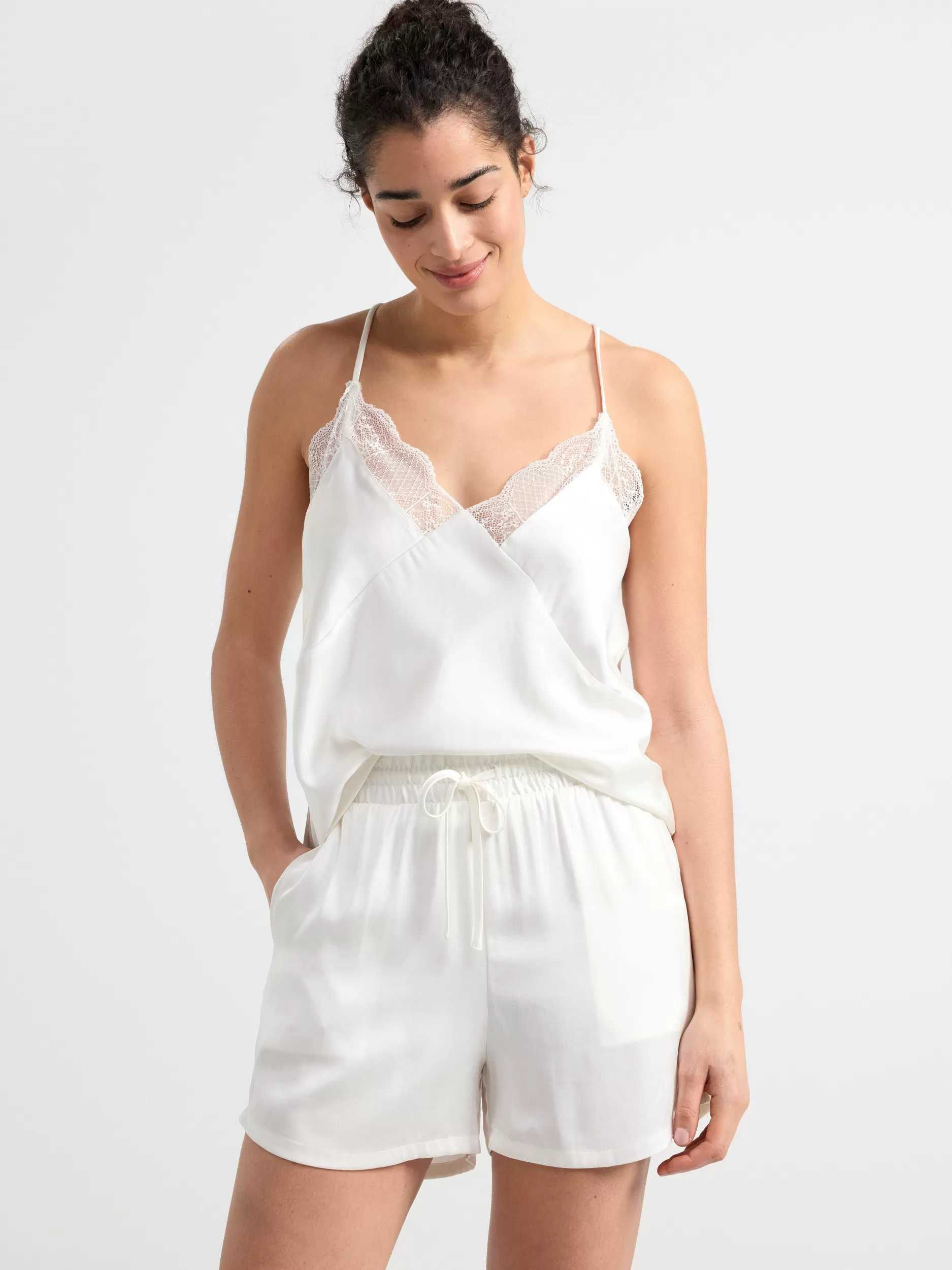 Lindex Nattøy<Pyjamassett I Sateng Light White