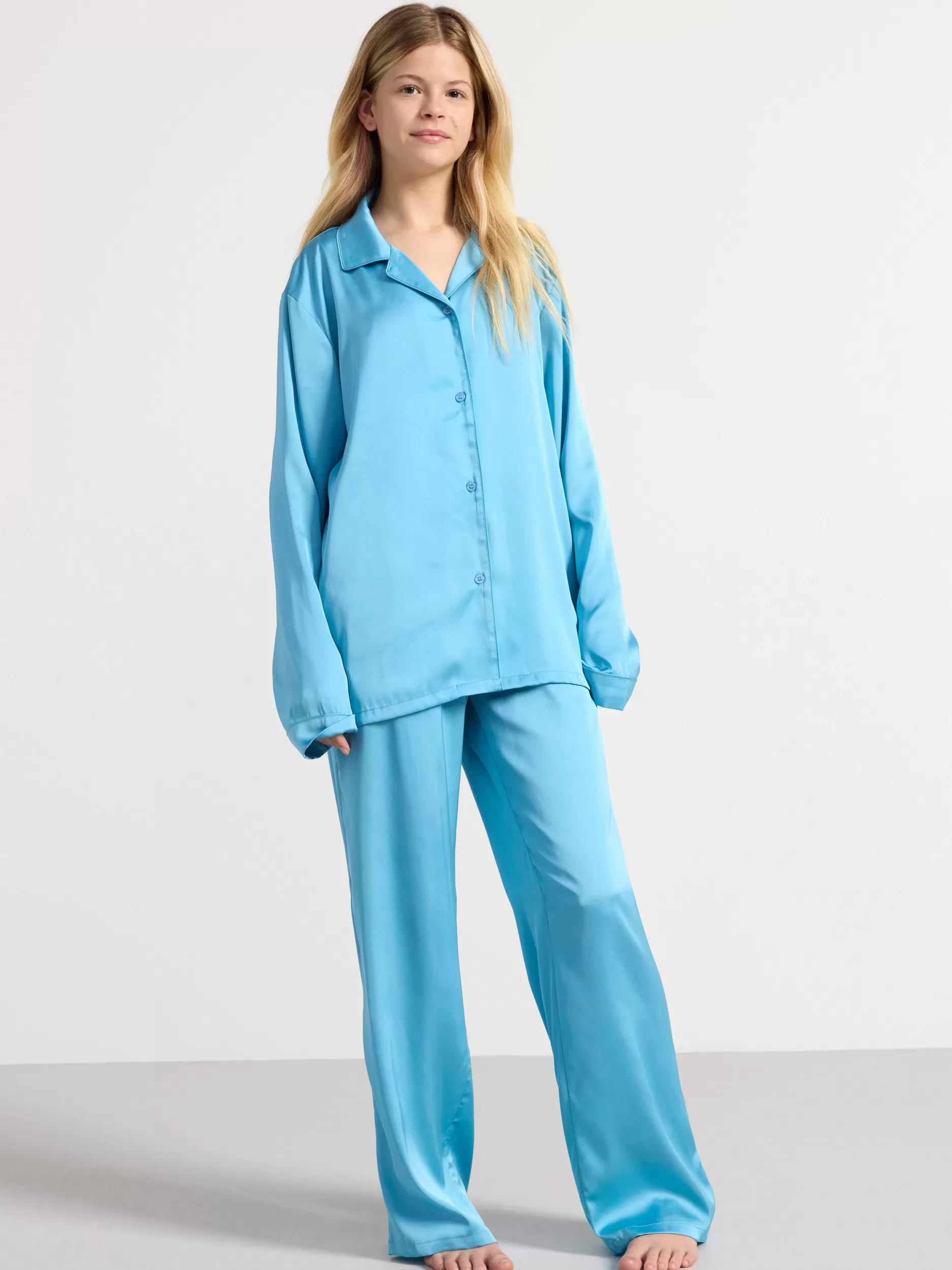 Lindex Nattøy<Pyjamassett I Sateng Blue