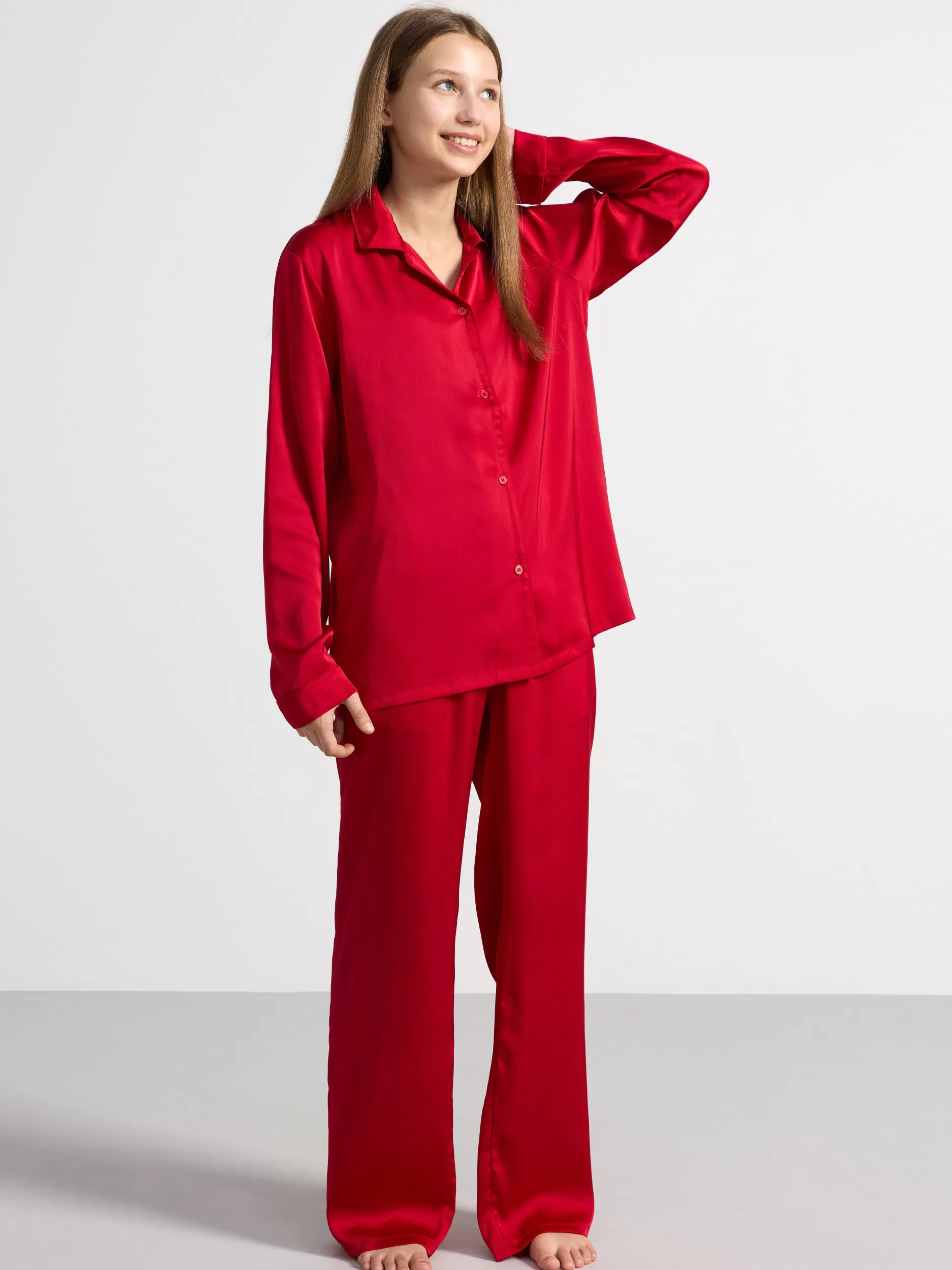 Lindex Nattøy<Pyjamassett I Sateng Red