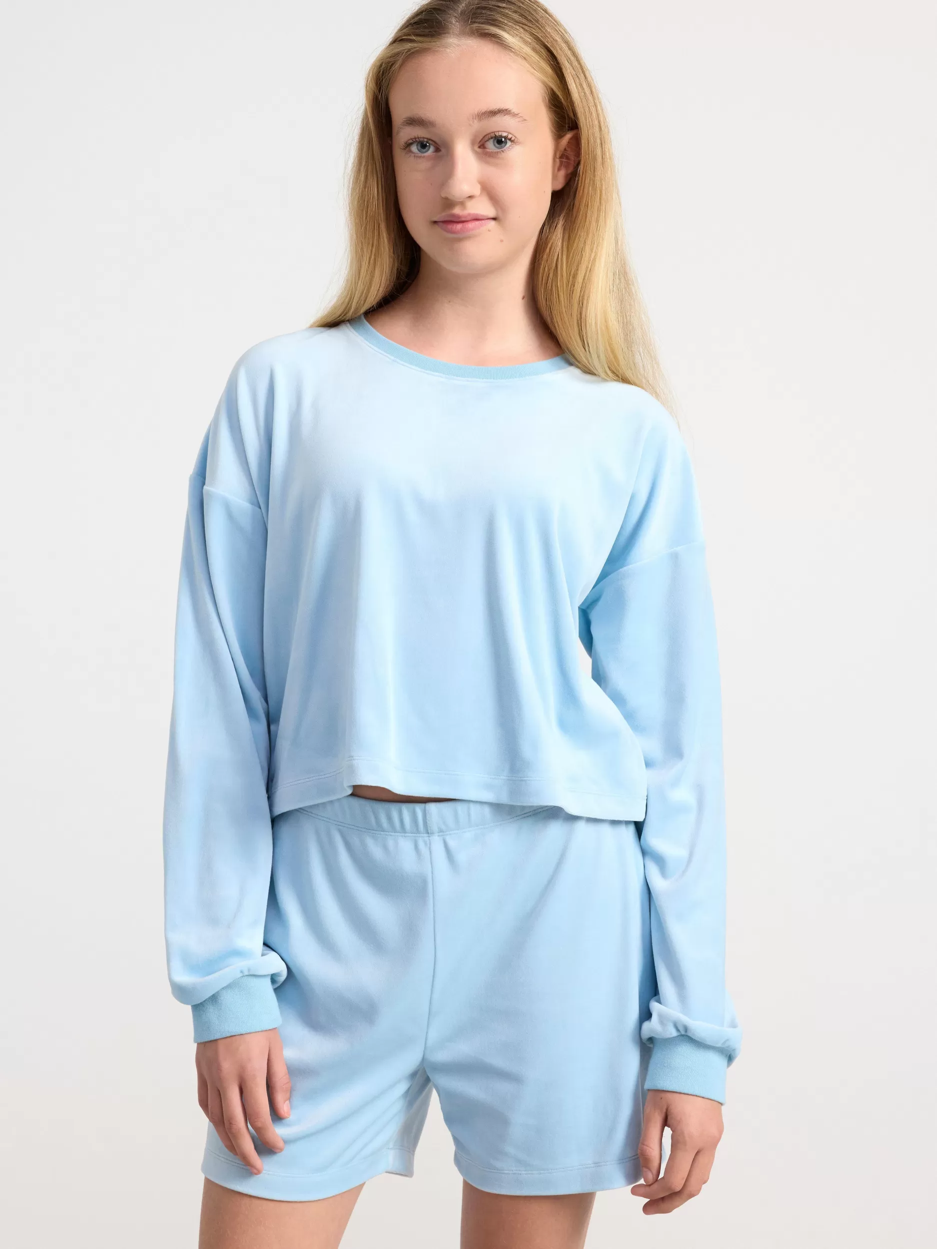 Lindex Nattøy<Pyjamassett I Velur Light Blue
