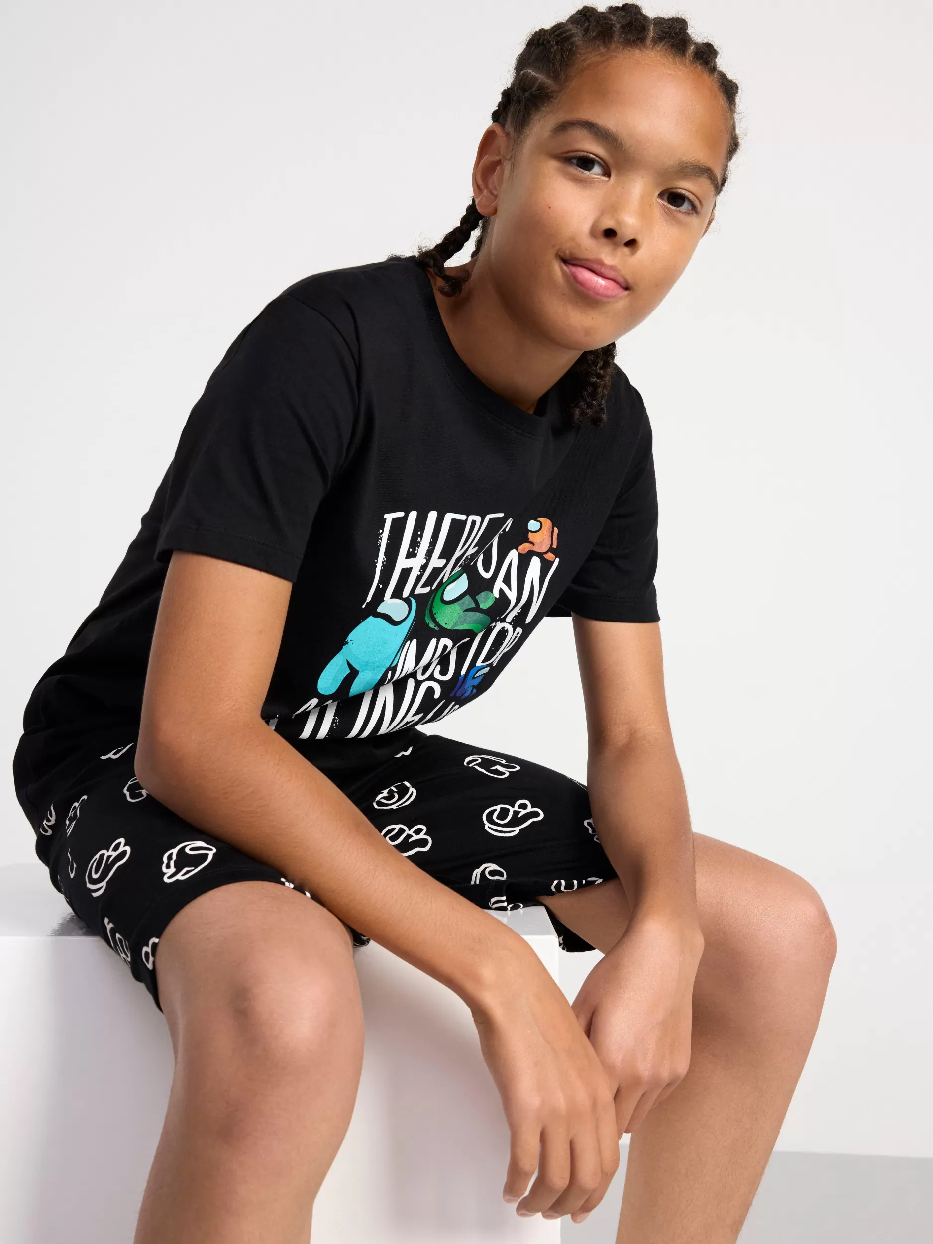 Lindex Nattøy<Pyjamassett Med Among Us Black