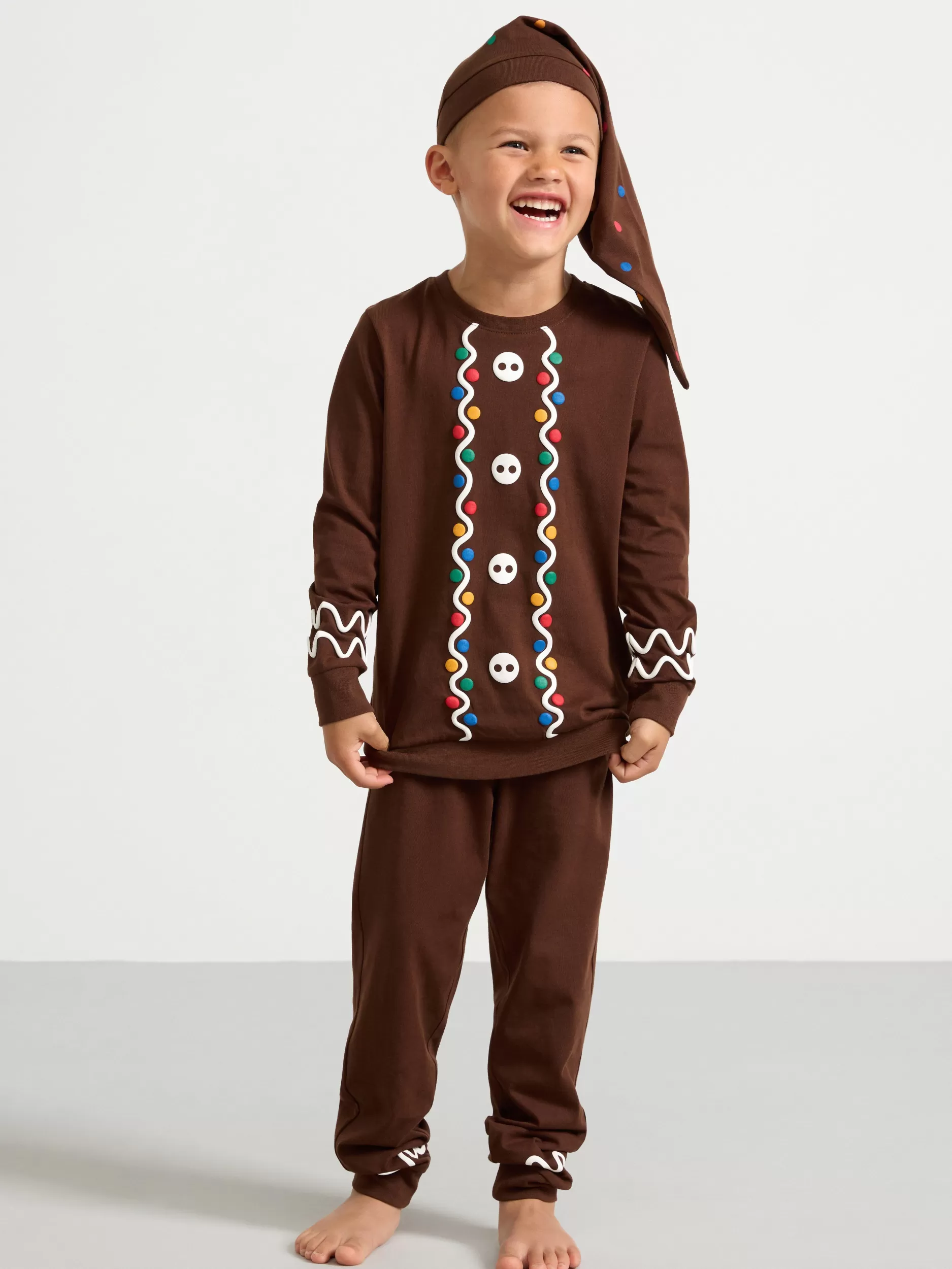 Lindex Nattøy<Pyjamassett Med Juletema Dk Brown