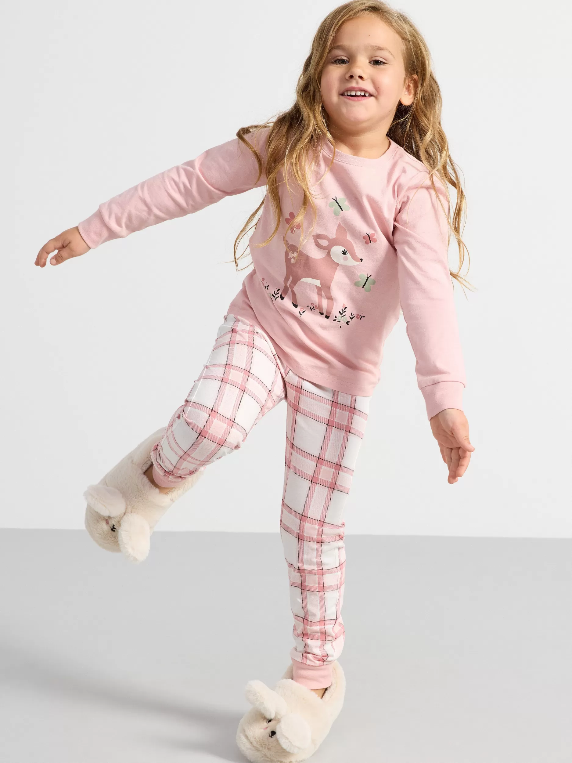 Lindex Nattøy<Pyjamassett Med Overdel Og Bukse Light Pink
