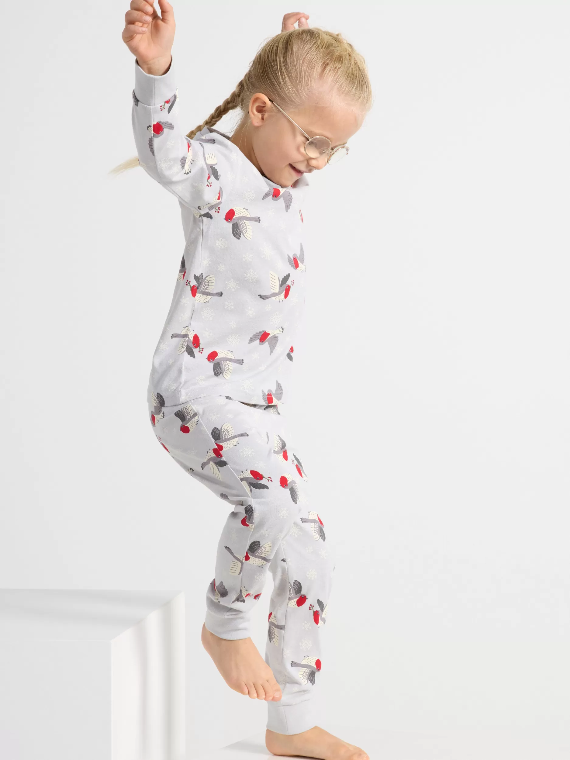 Lindex Nattøy<Pyjamassett Med Overdel Og Bukse Light Grey
