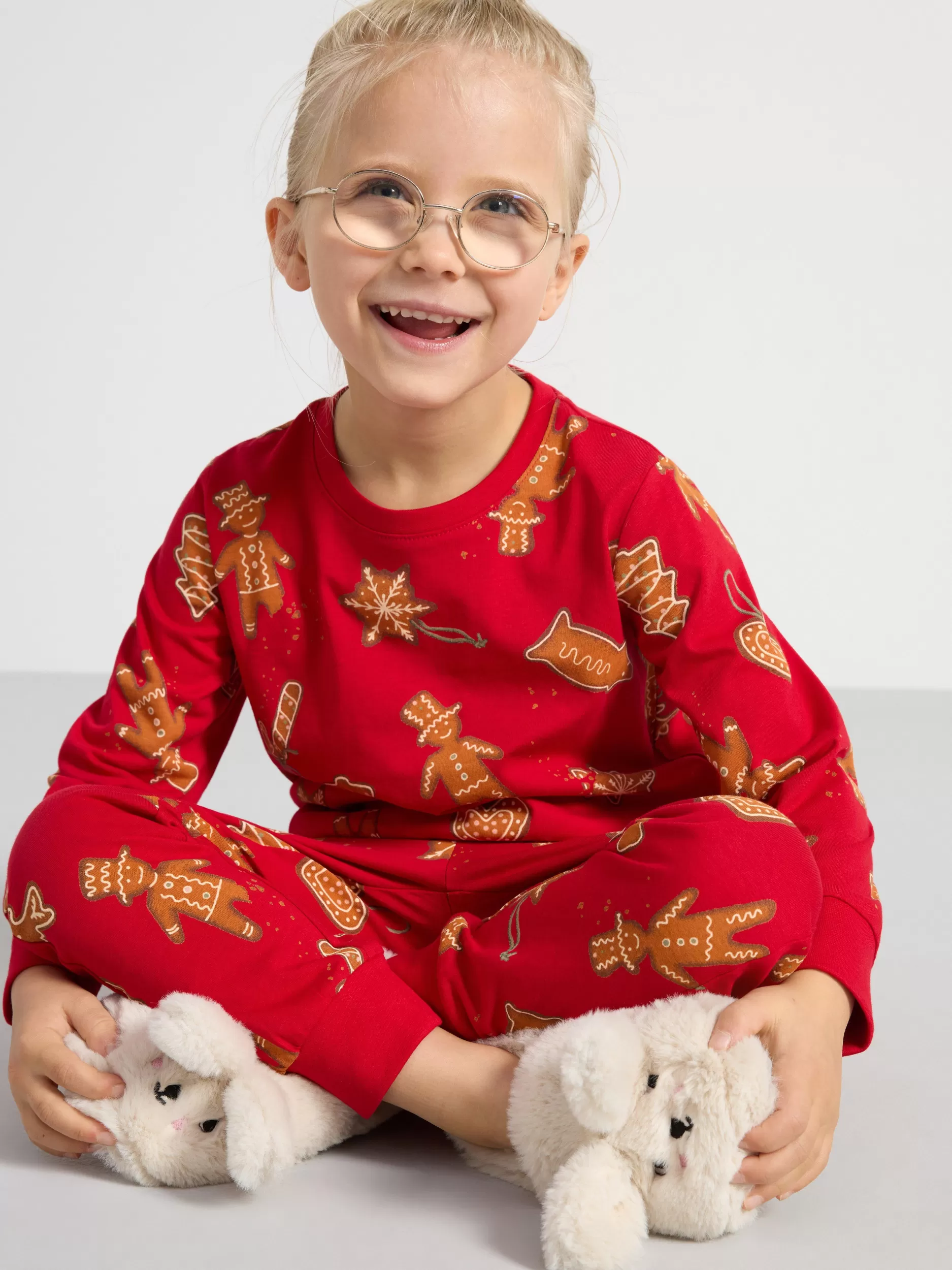 Lindex Nattøy<Pyjamassett Med Overdel Og Bukse Red