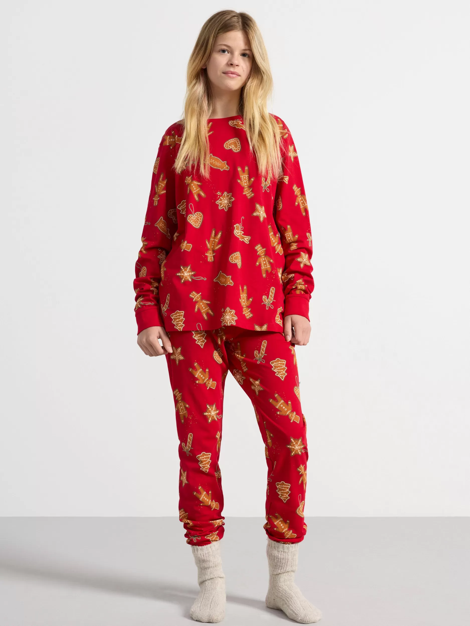 Lindex Nattøy<Pyjamassett Med Overdel Og Bukse Red