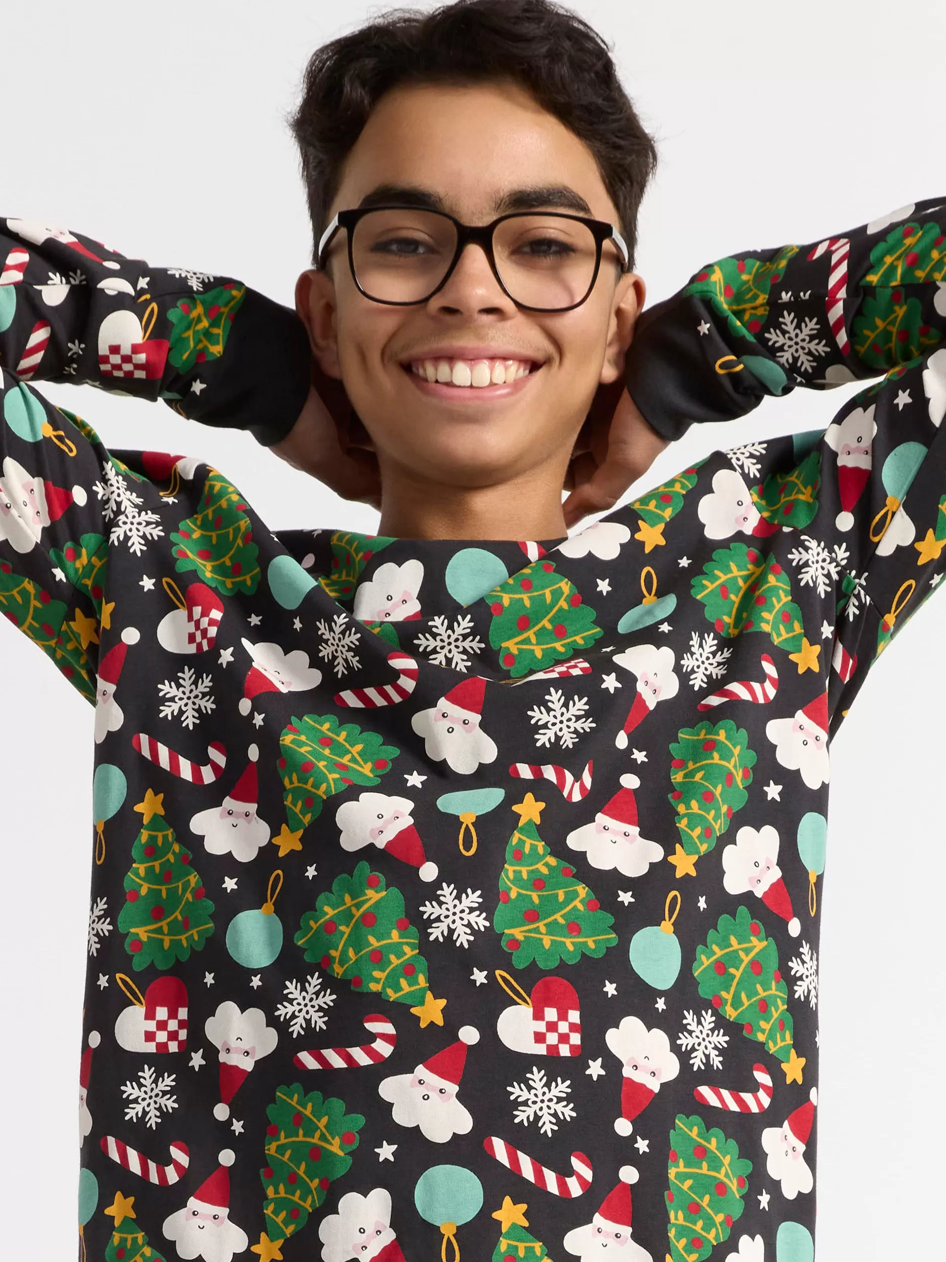 Lindex Nattøy<Pyjamassett Med Overdel Og Bukse Offblack