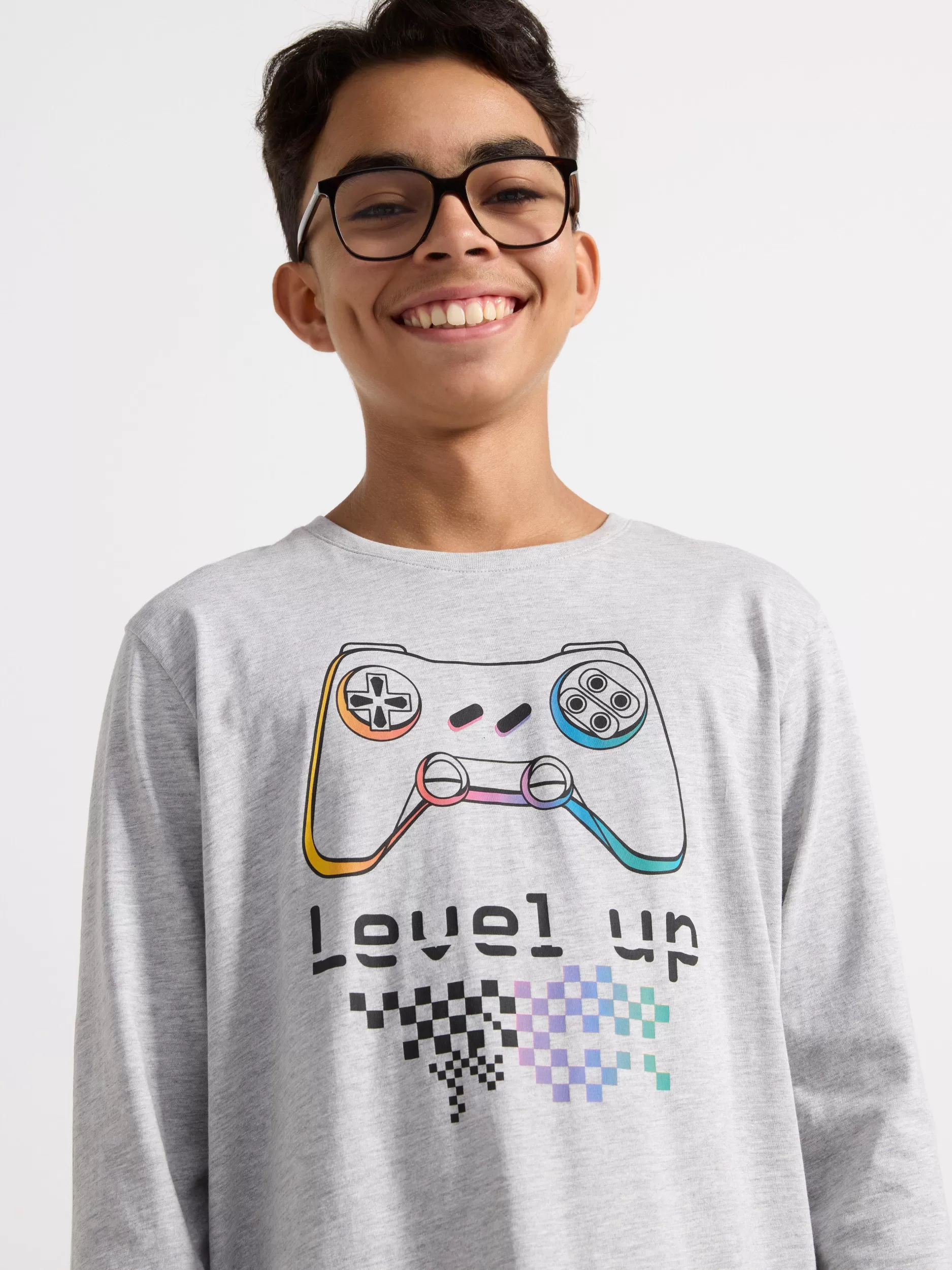 Lindex Nattøy<Pyjamassett Med Overdel Og Bukse Light Grey Melange