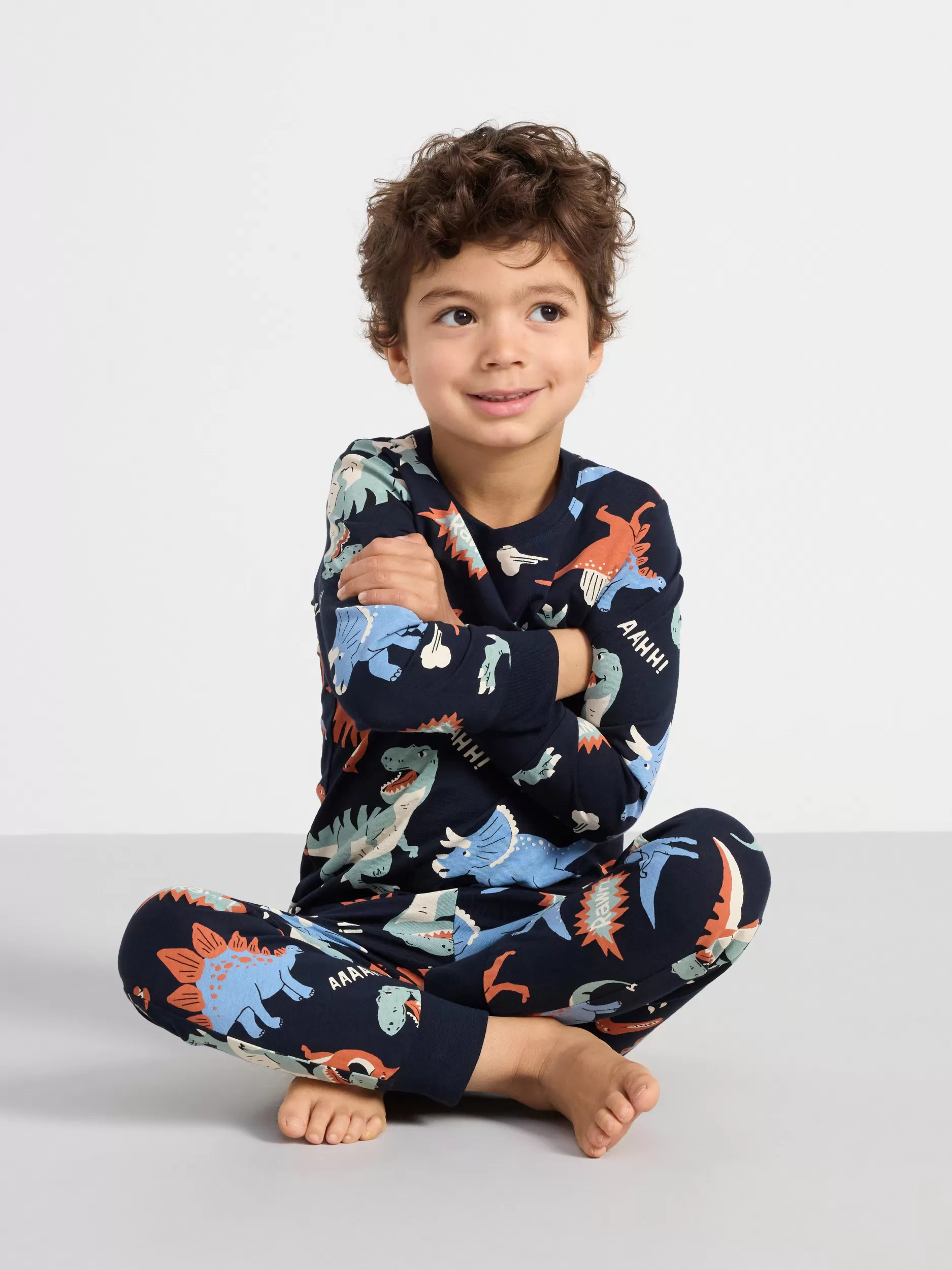 Lindex Nattøy<Pyjamassett Med Overdel Og Bukse Dark Navy