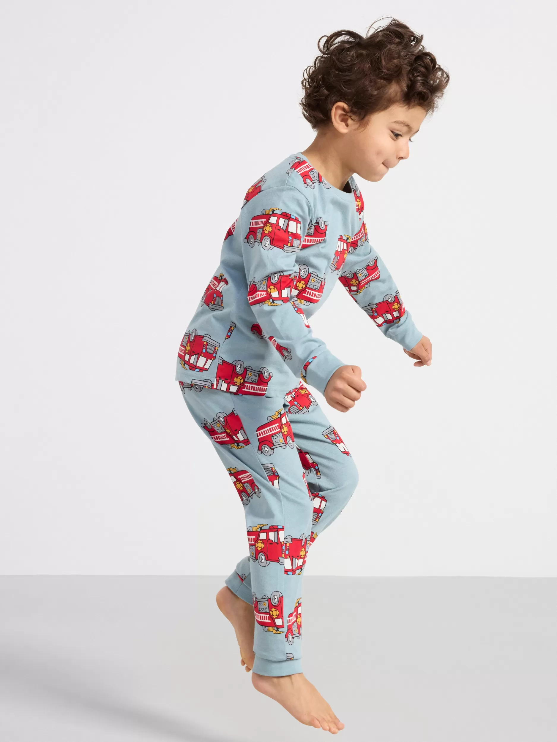 Lindex Nattøy<Pyjamassett Med Overdel Og Bukse Light Dusty Blue