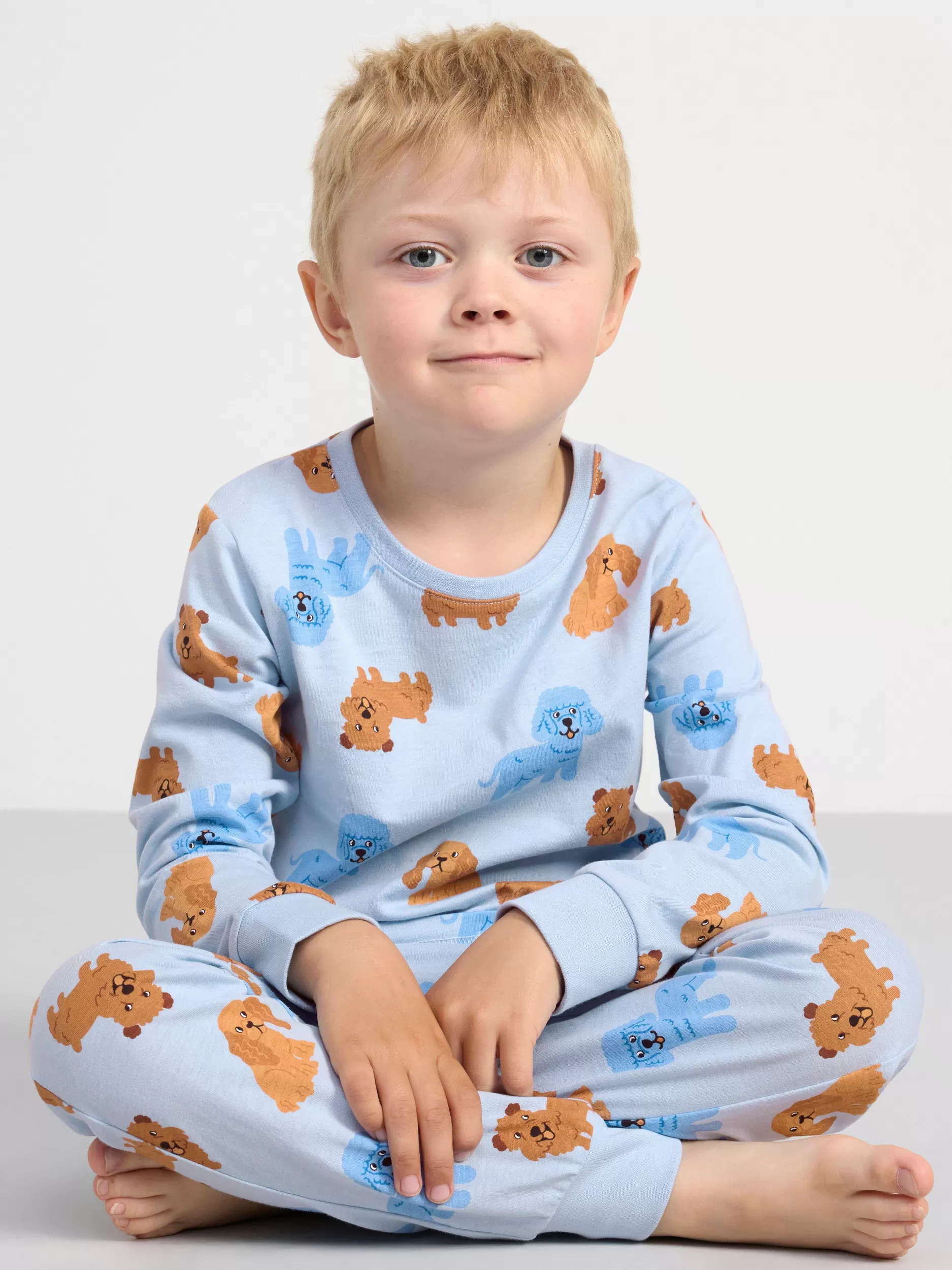 Lindex Nattøy<Pyjamassett Med Overdel Og Bukse Light Blue
