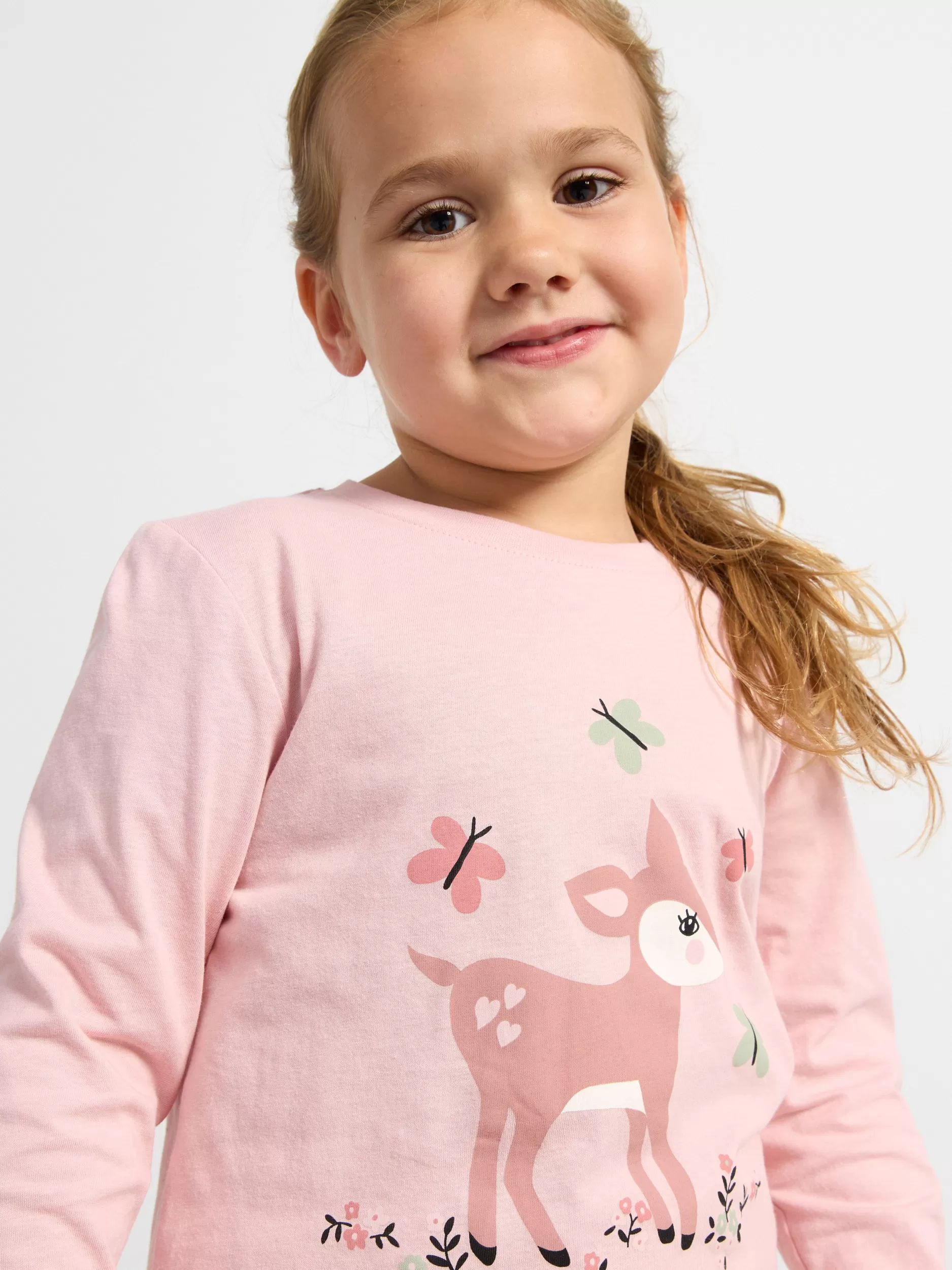 Lindex Nattøy<Pyjamassett Med Overdel Og Bukse Light Pink