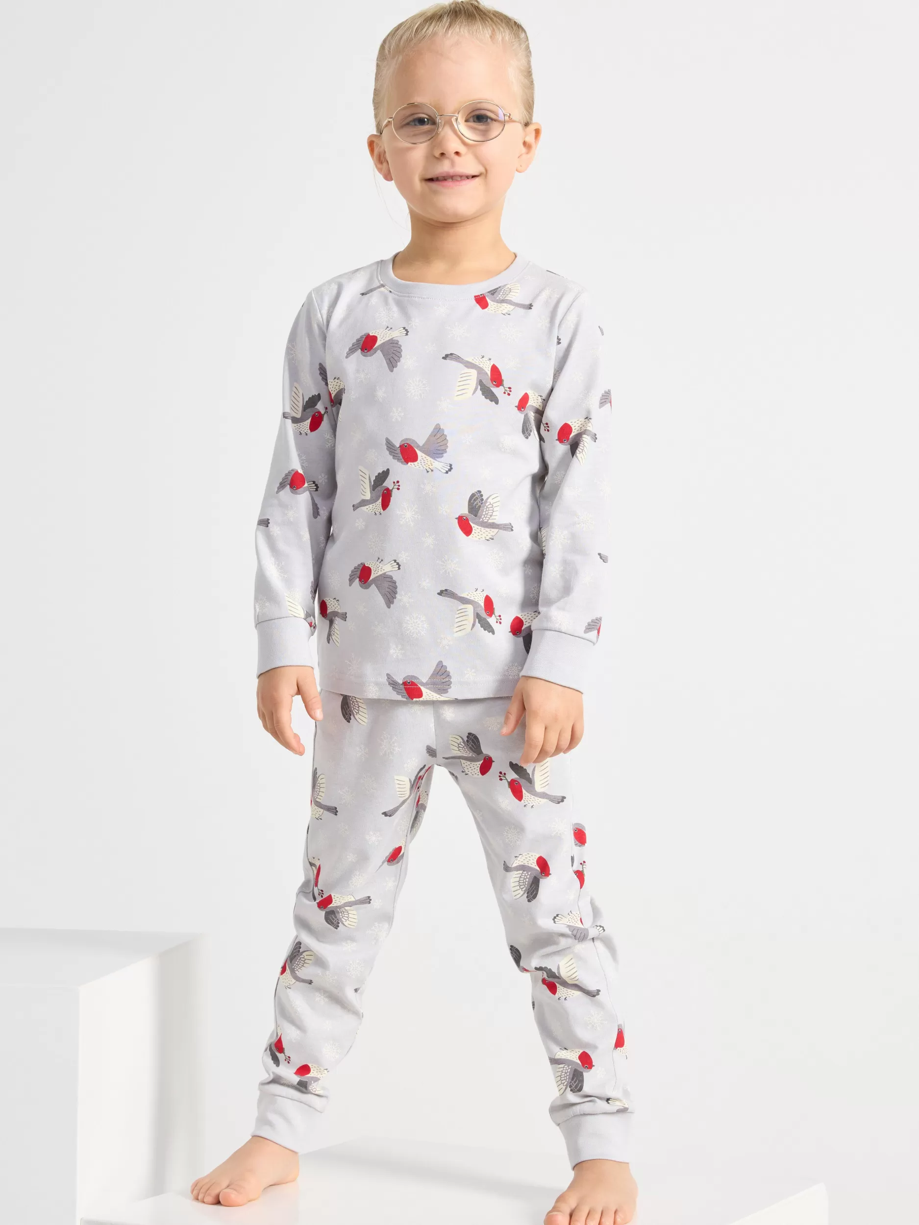 Lindex Nattøy<Pyjamassett Med Overdel Og Bukse Light Grey