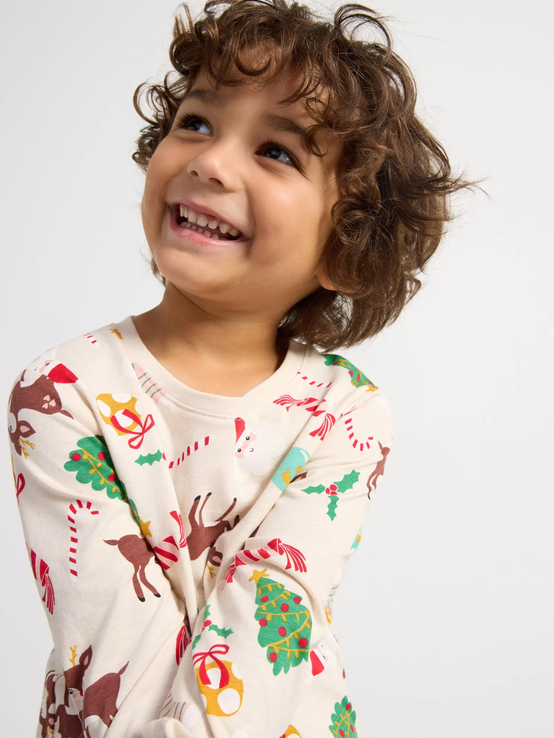 Lindex Nattøy<Pyjamassett Med Overdel Og Bukse Light Beige