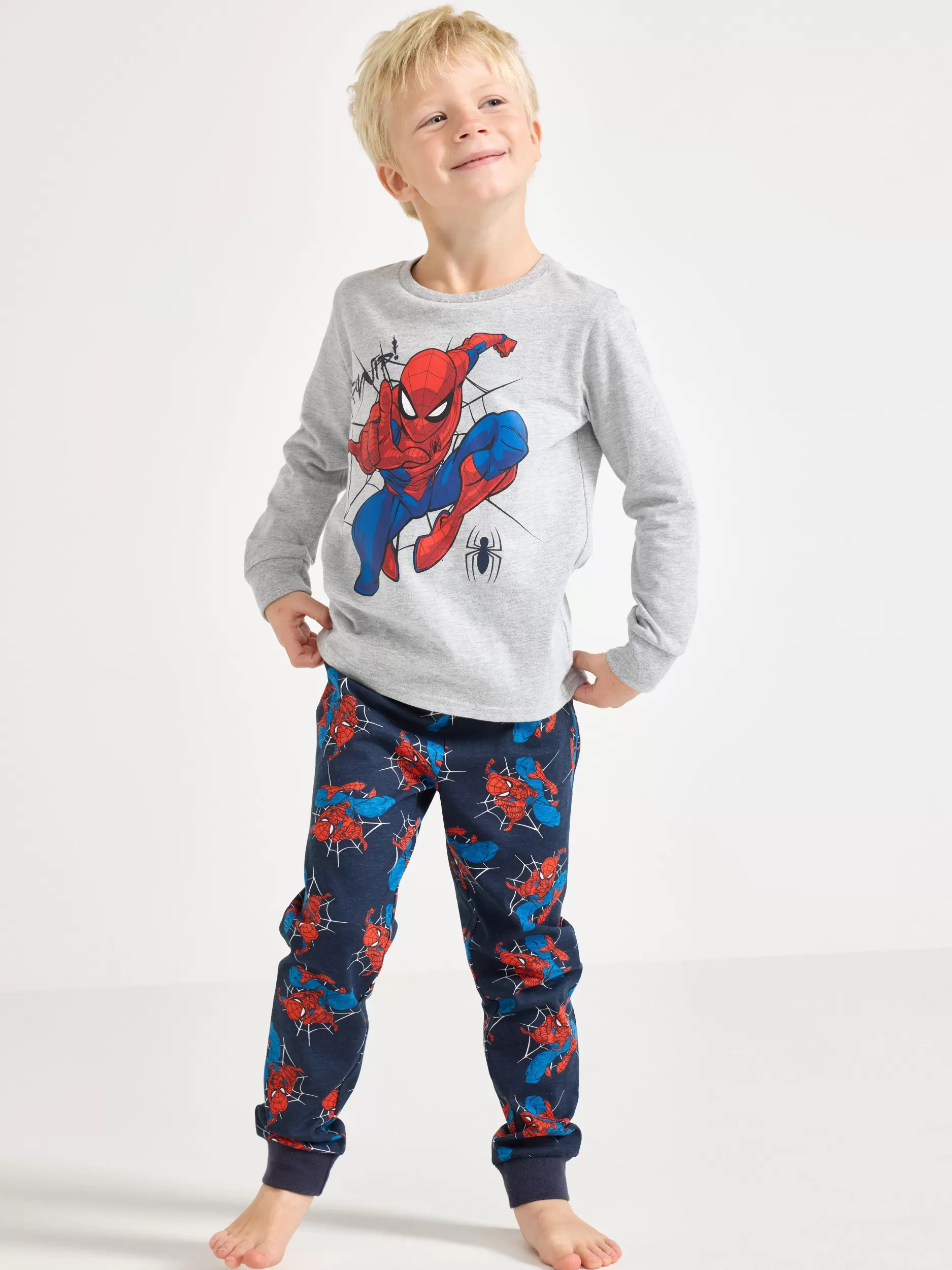 Lindex Nattøy<Pyjamassett Med Spider-Man Lt Grey Melange