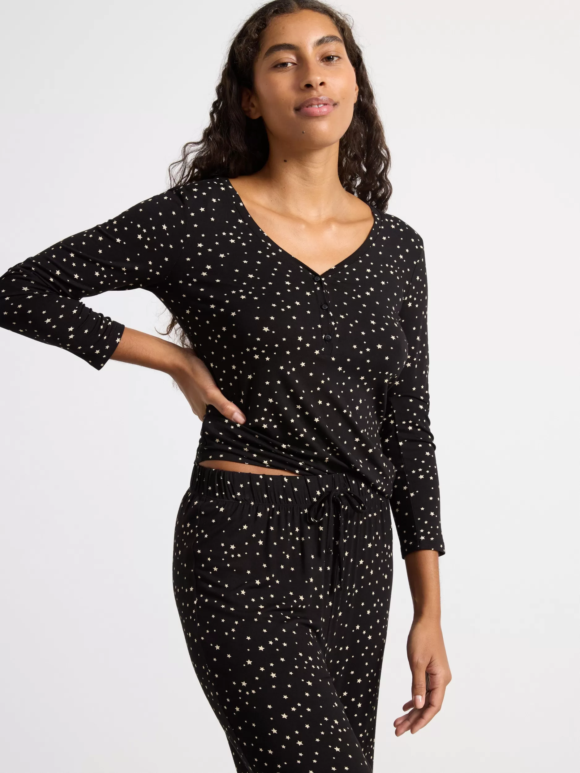 Lindex Nattøy<Pyjamassett Med Stjerner Black