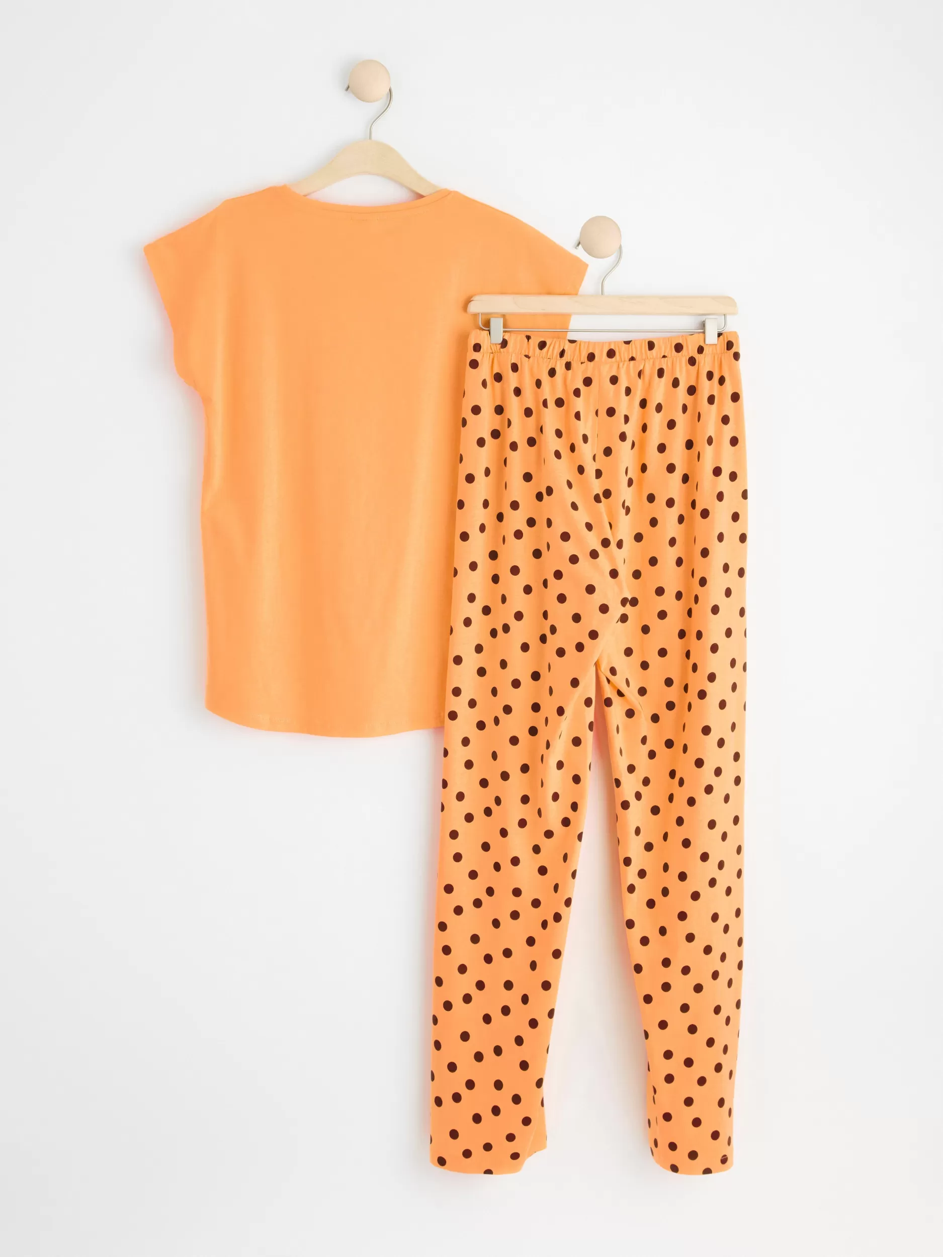 Lindex Nattøy<Pyjamassett Med T-Skjørte Og Bukse Light Dusty Orange
