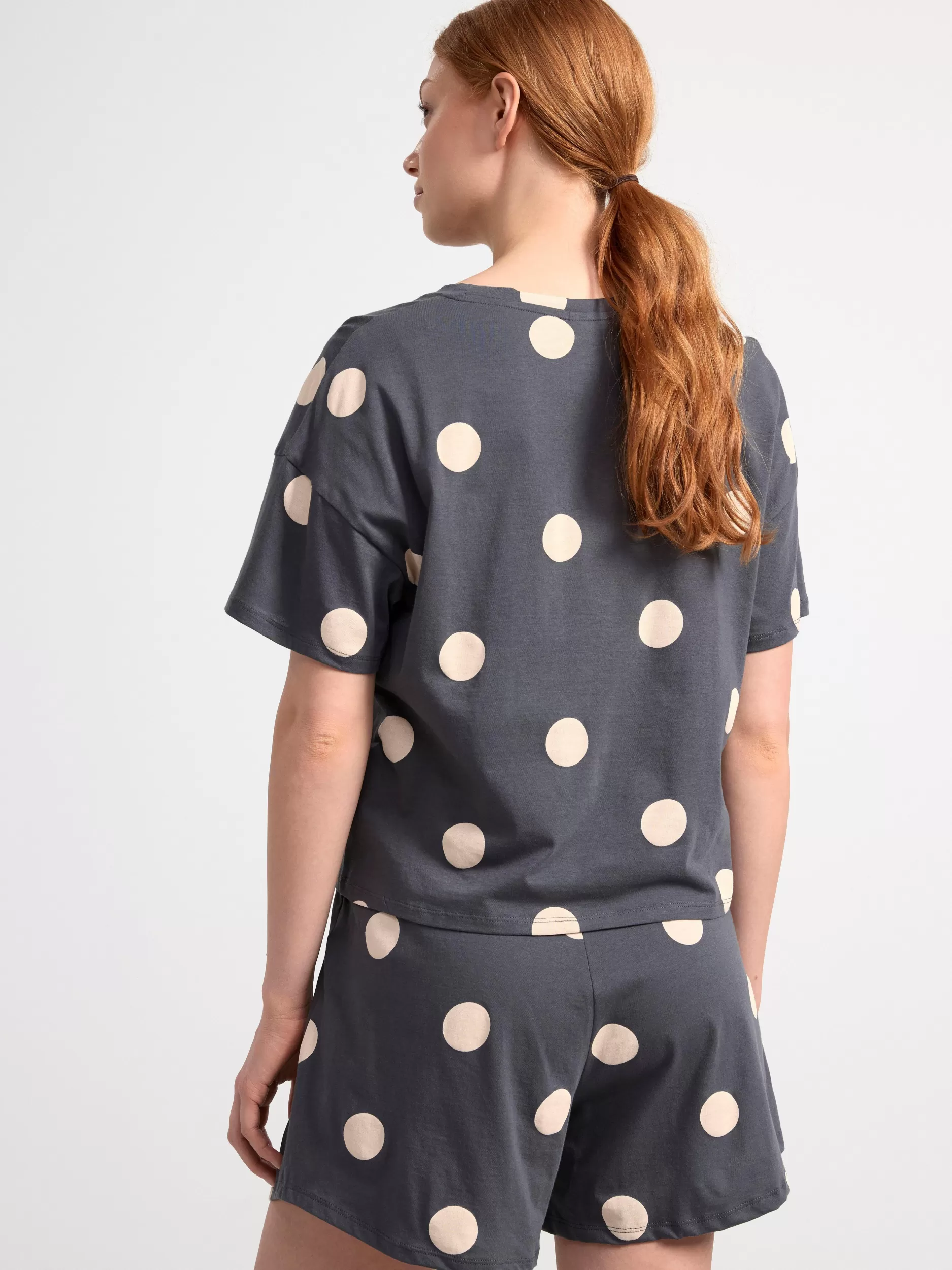Lindex Nattøy<Pyjamassett Med T-Skjørte Og Shorts Dark Grey