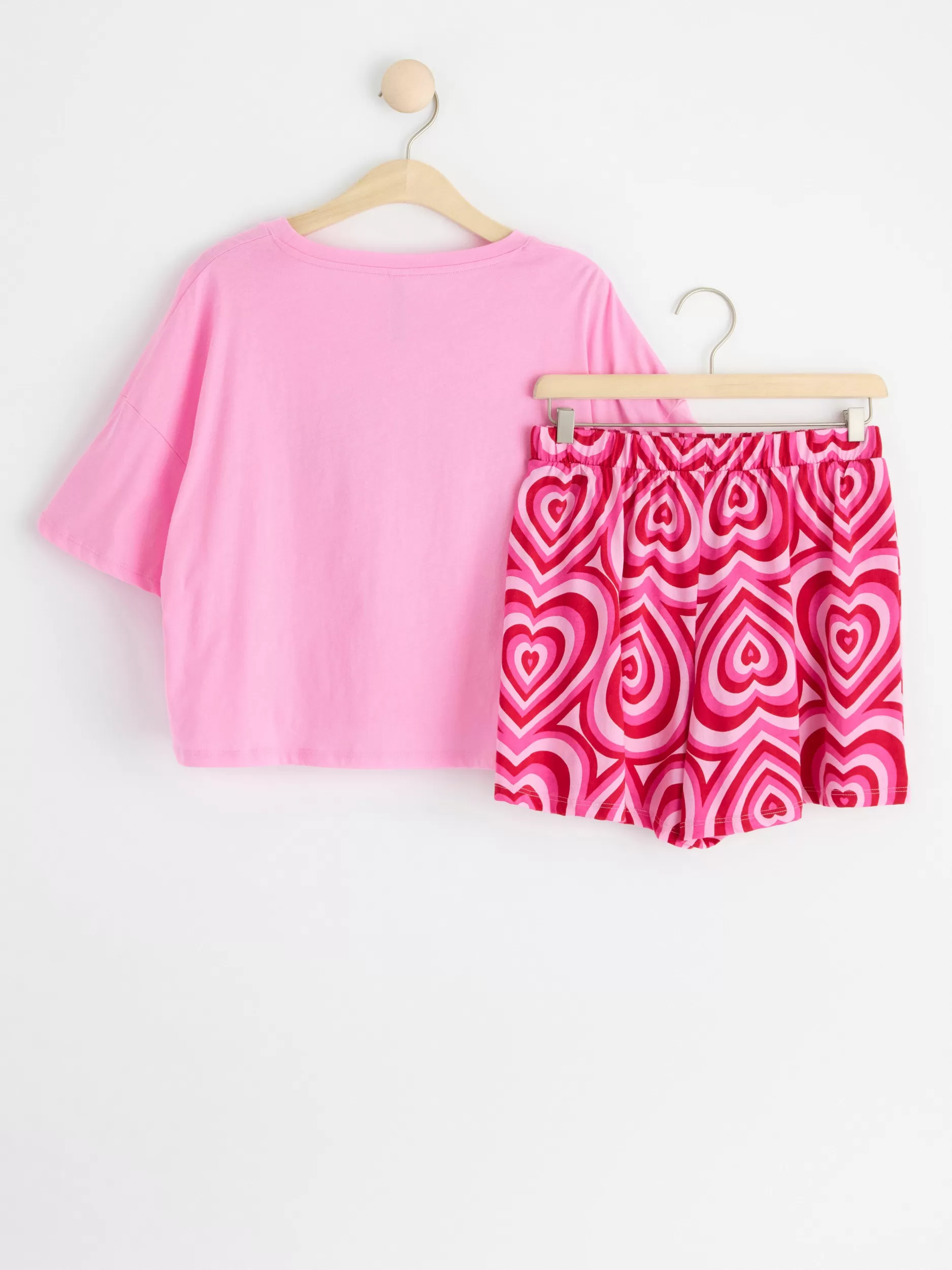 Lindex Nattøy<Pyjamassett Med T-Skjørte Og Shorts Light Pink