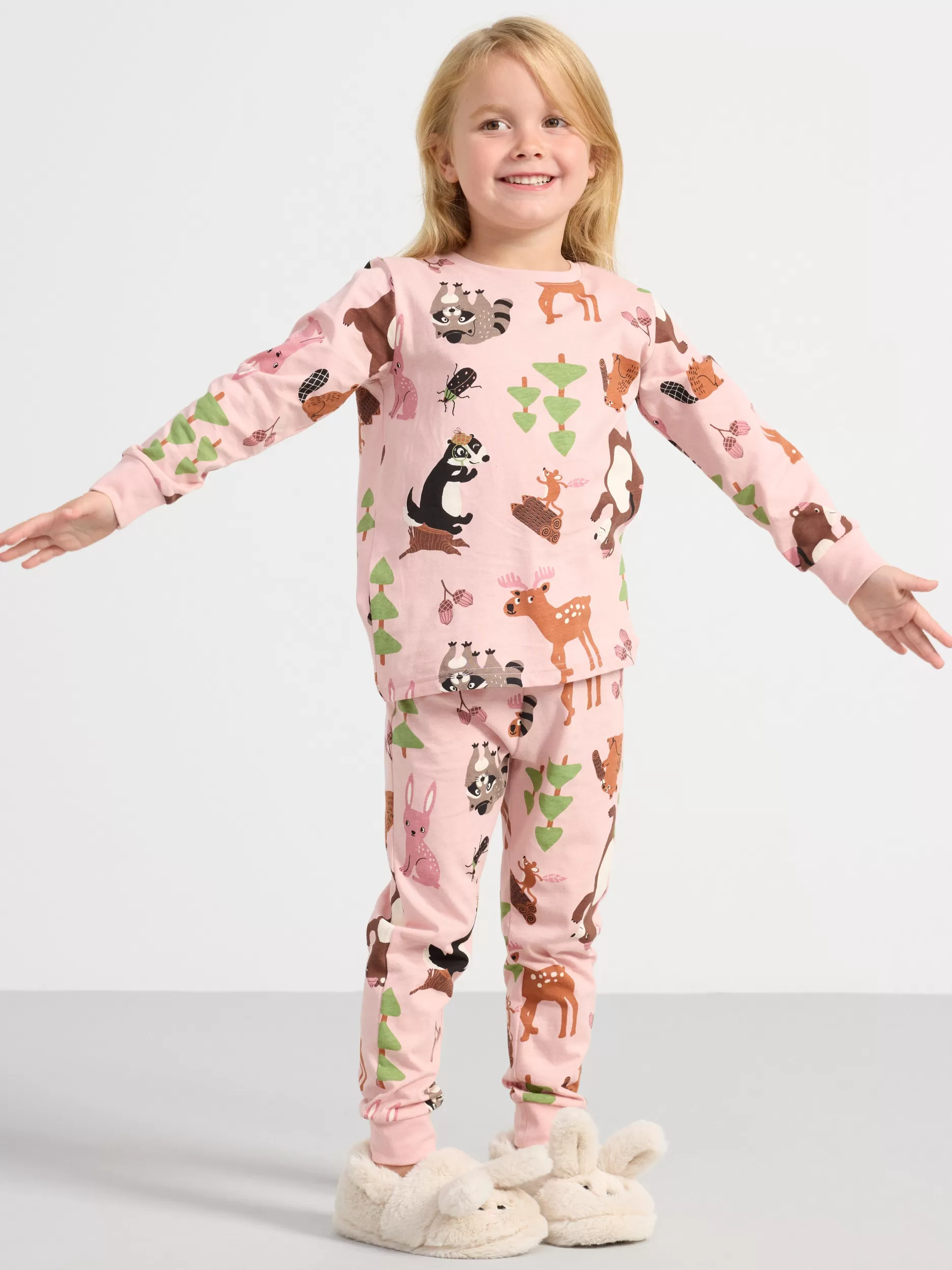 Lindex Nattøy<Pysjsett Med Skogtrykk Light Pink