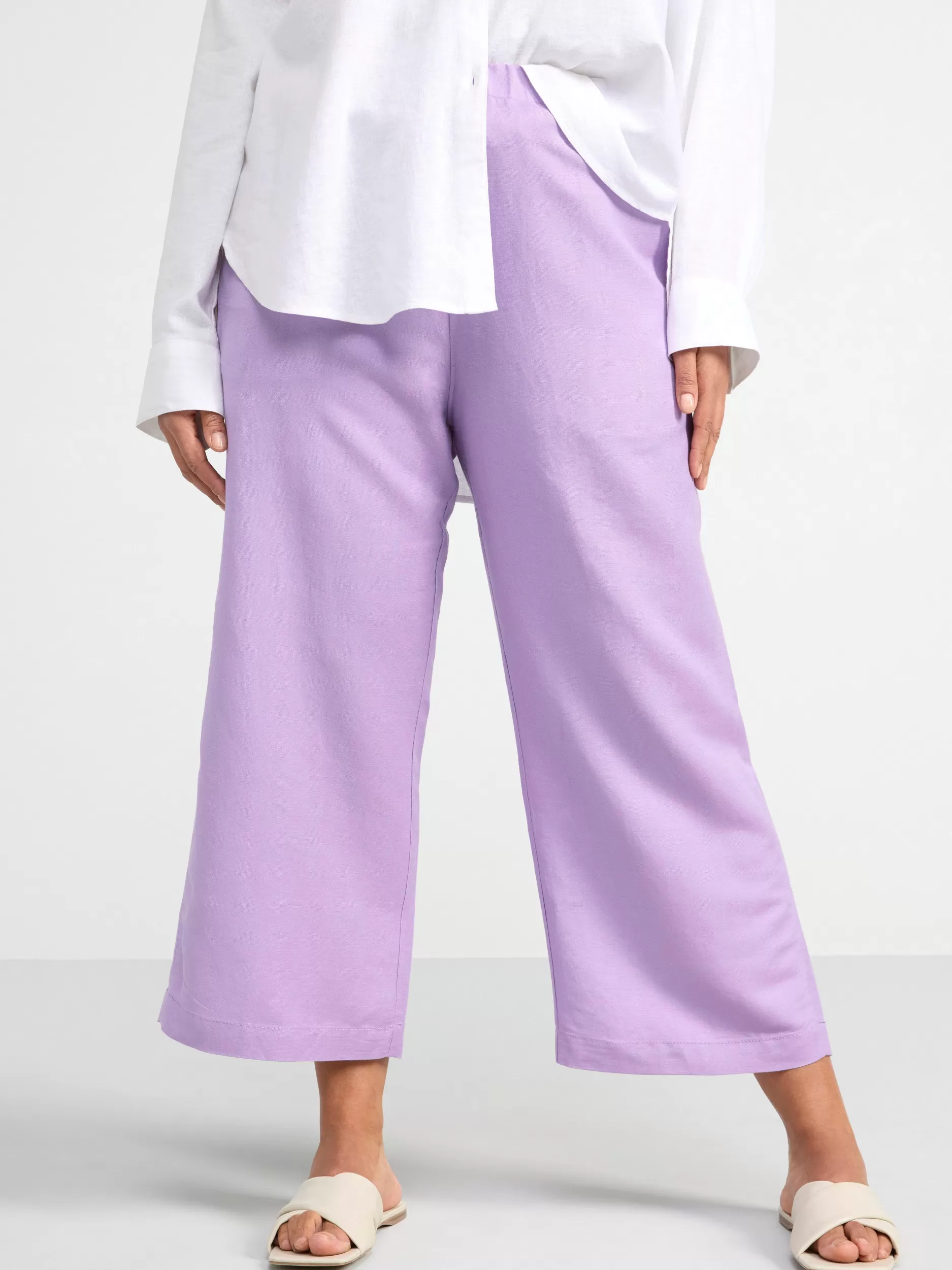 Lindex Bukser<Rette, Avkortede Bella-Bukser I Linblanding Dusty Lilac