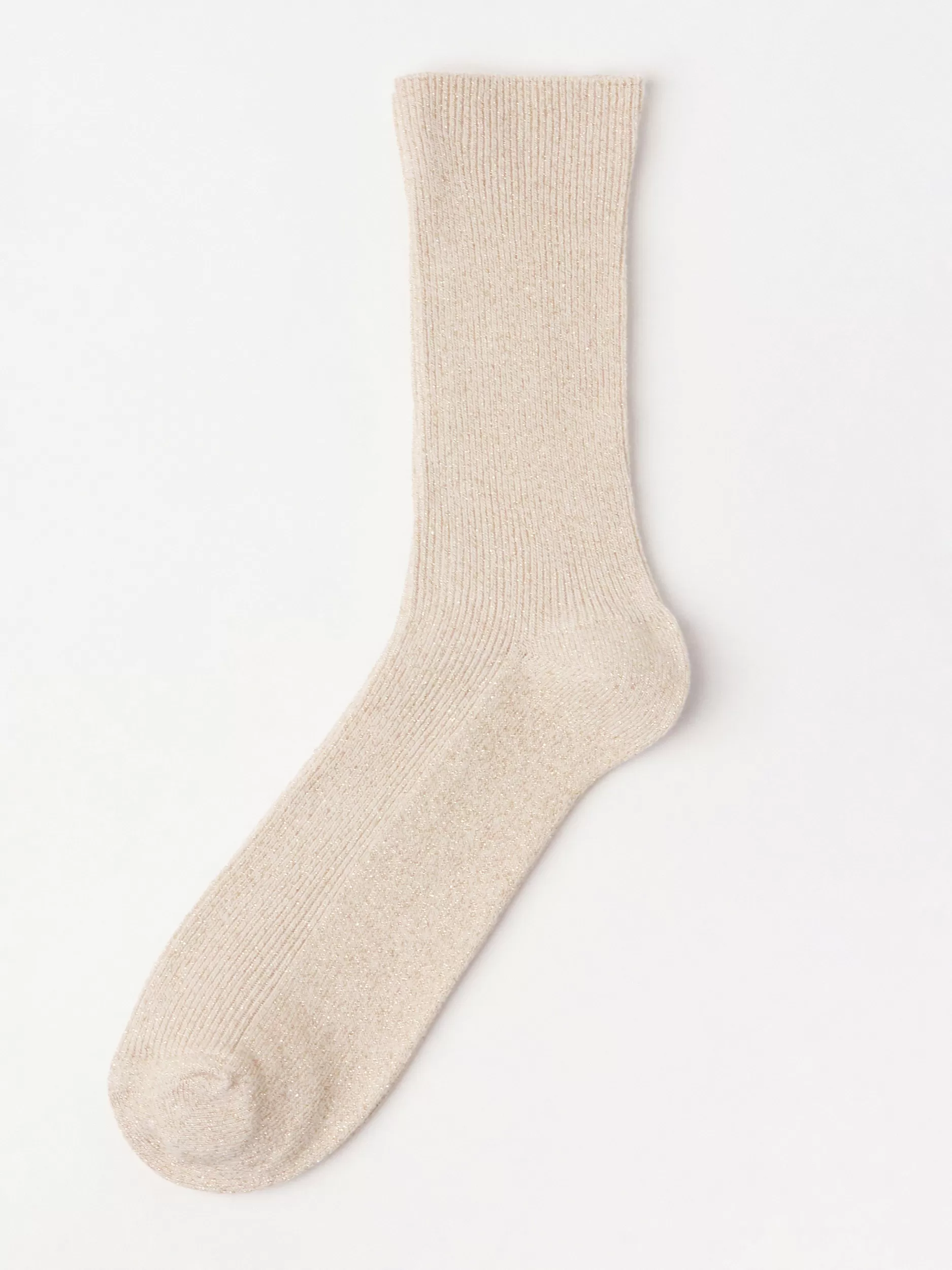 Lindex Sokker<Ribbestrikkede, Glitrende Sokker Gold Beige