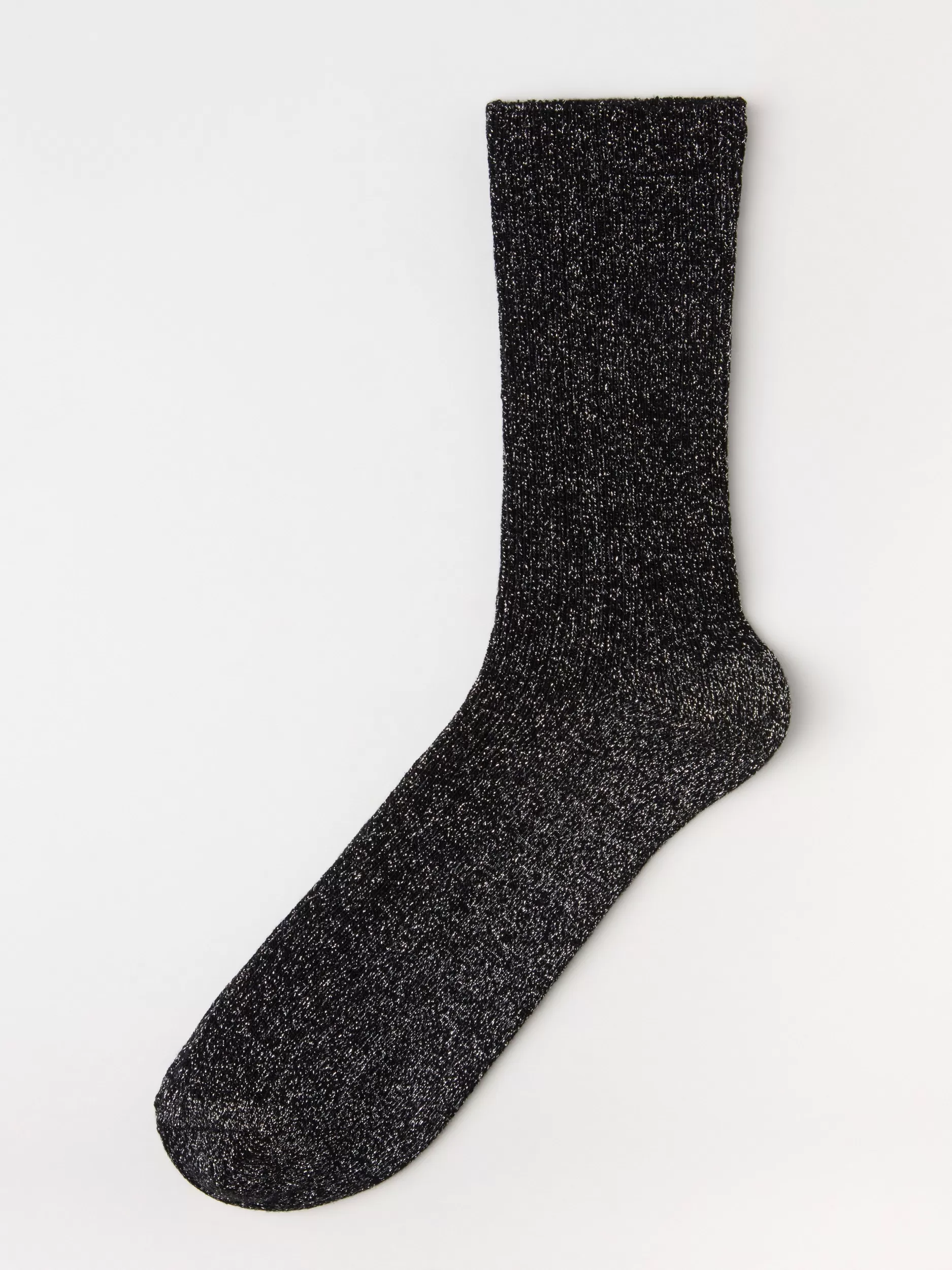 Lindex Sokker<Ribbestrikkede, Glitrende Sokker Black