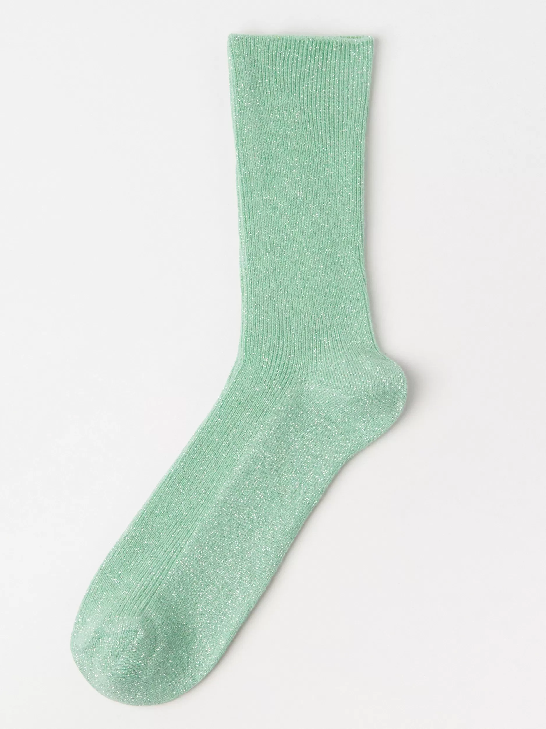 Lindex Sokker<Ribbestrikkede, Glitrende Sokker Green