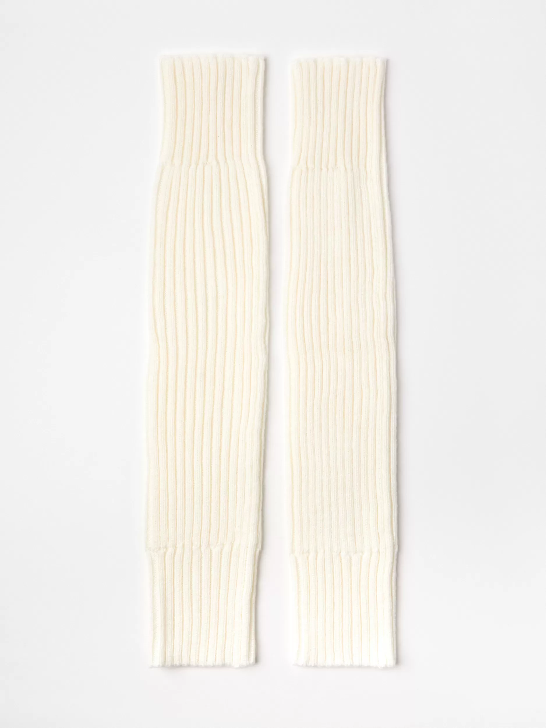 Lindex Sokker<Ribbestrikkede Leggvarmere Off White