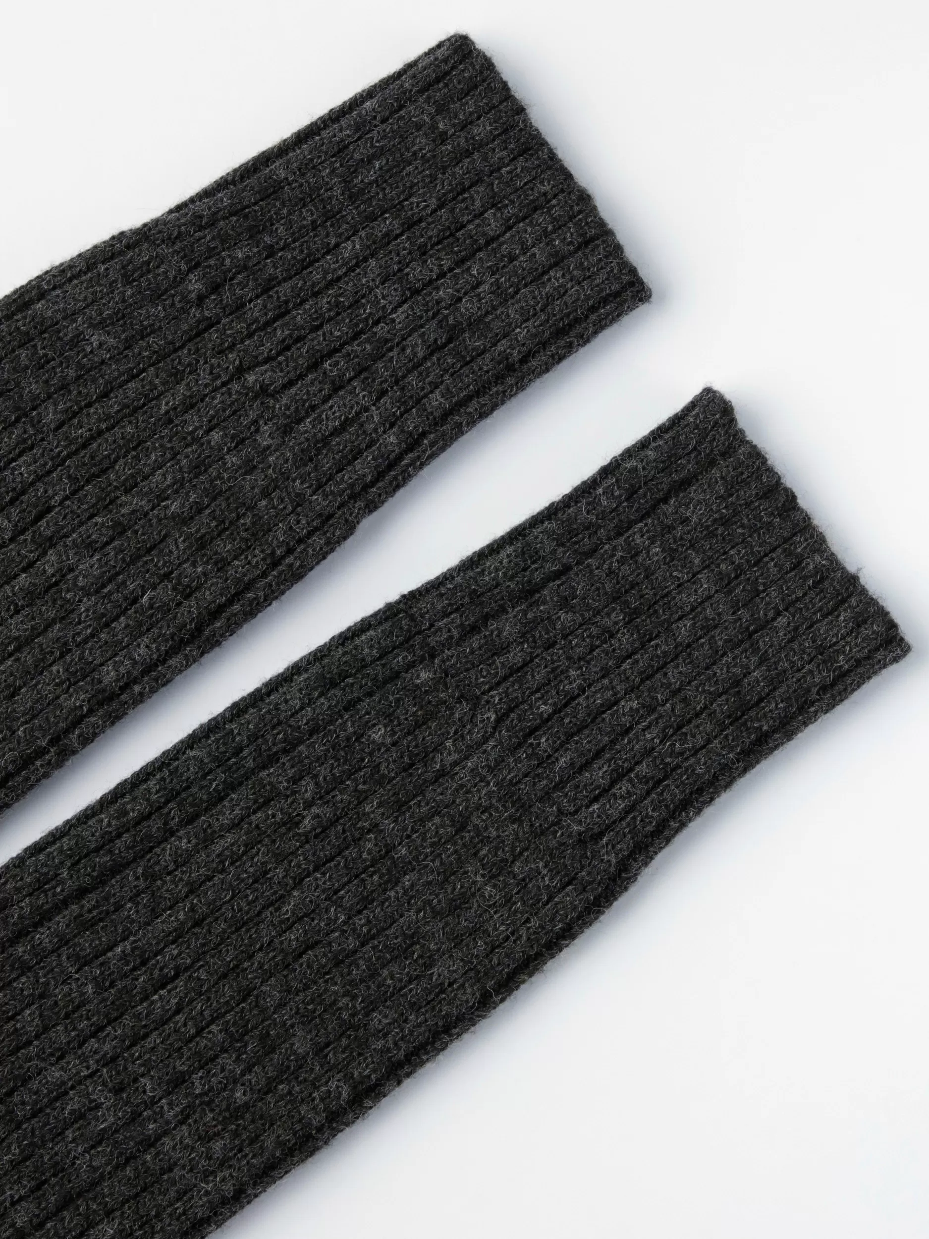 Lindex Sokker<Ribbestrikkede Leggvarmere Offblack Melange
