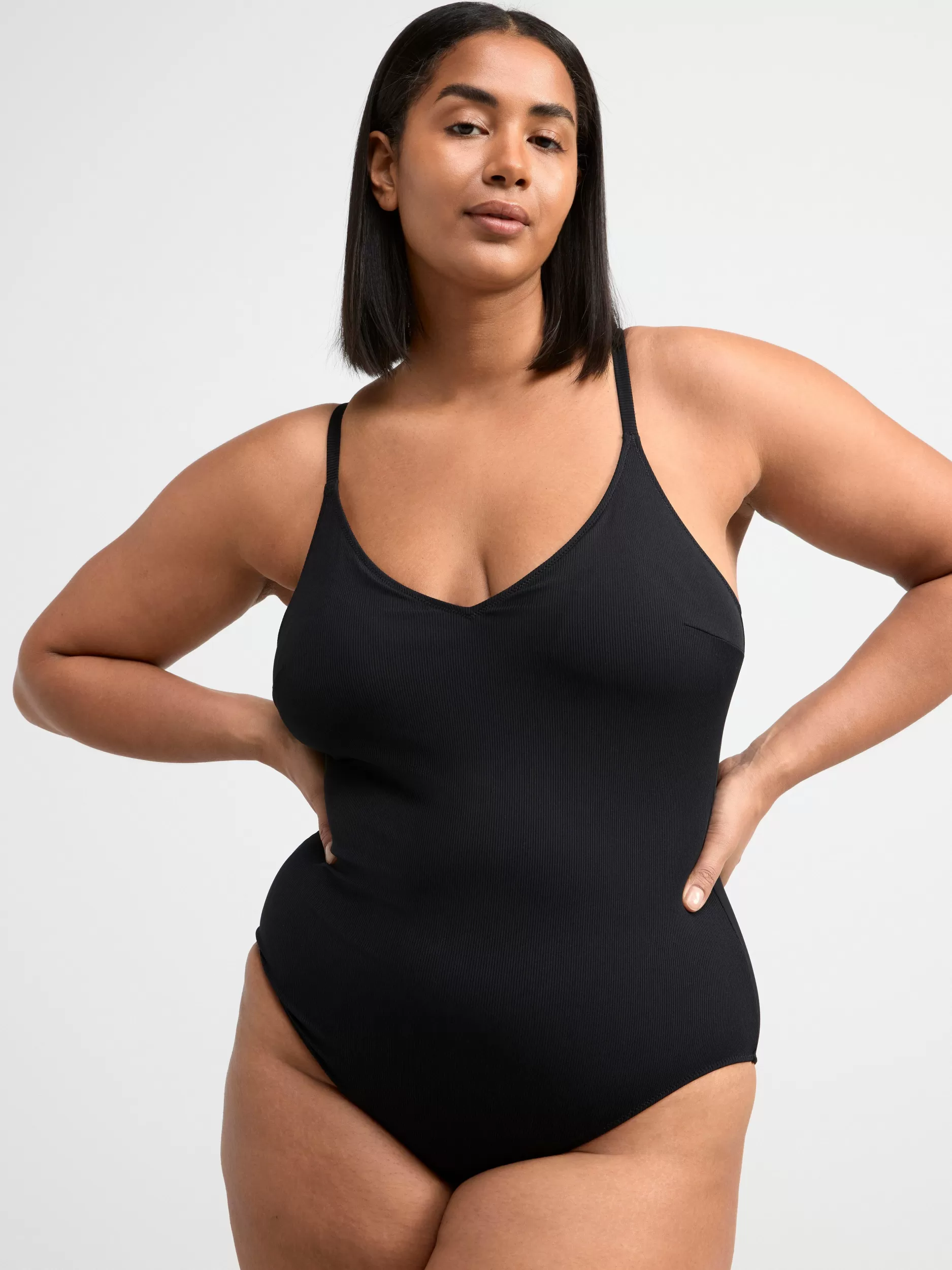 Lindex Badetøy<Ribbestrikket Badedrakt Black