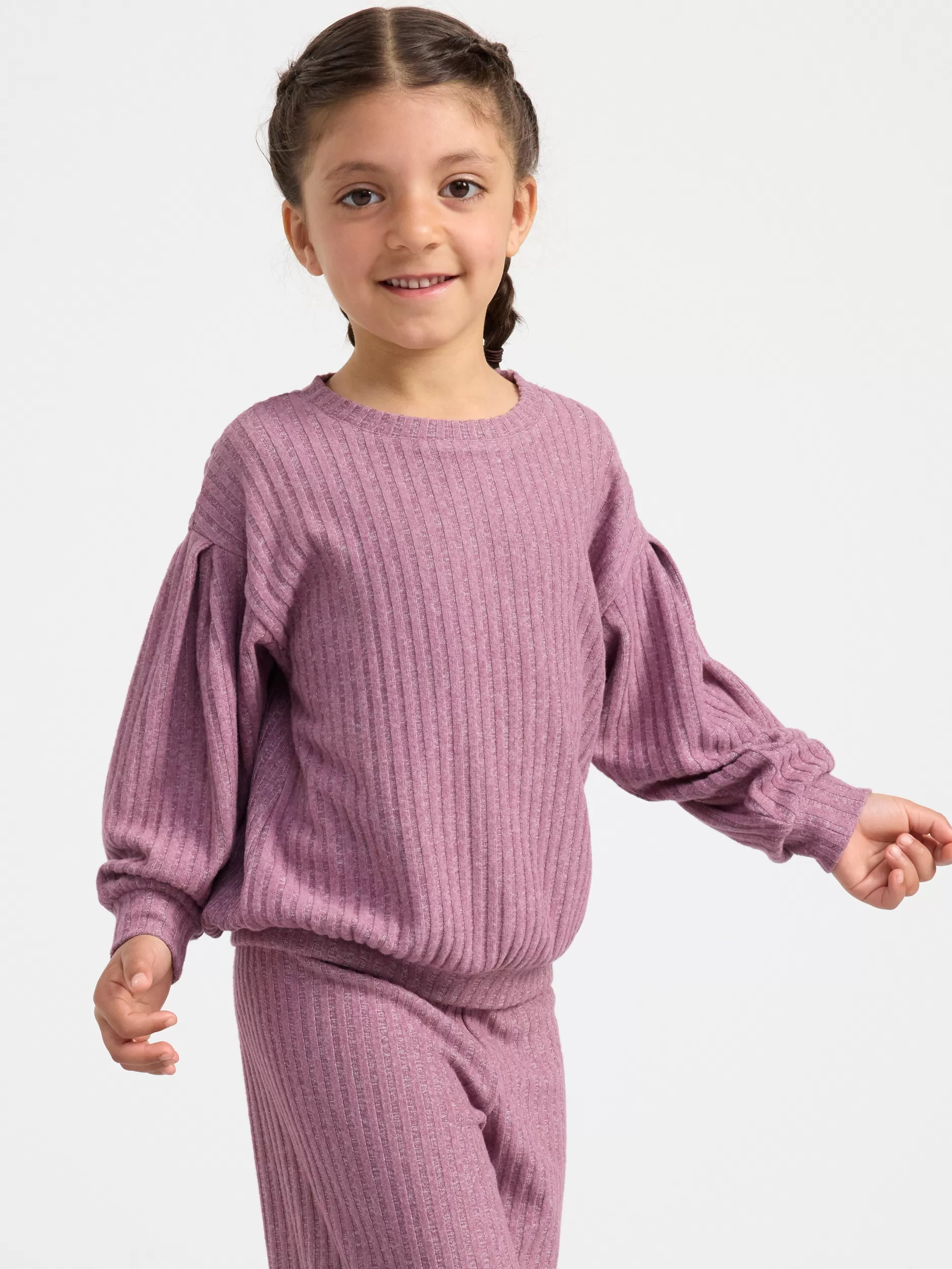 Lindex Topper & T-Skjorter<Ribbestrikket, Langermet Genser Dusty Lilac