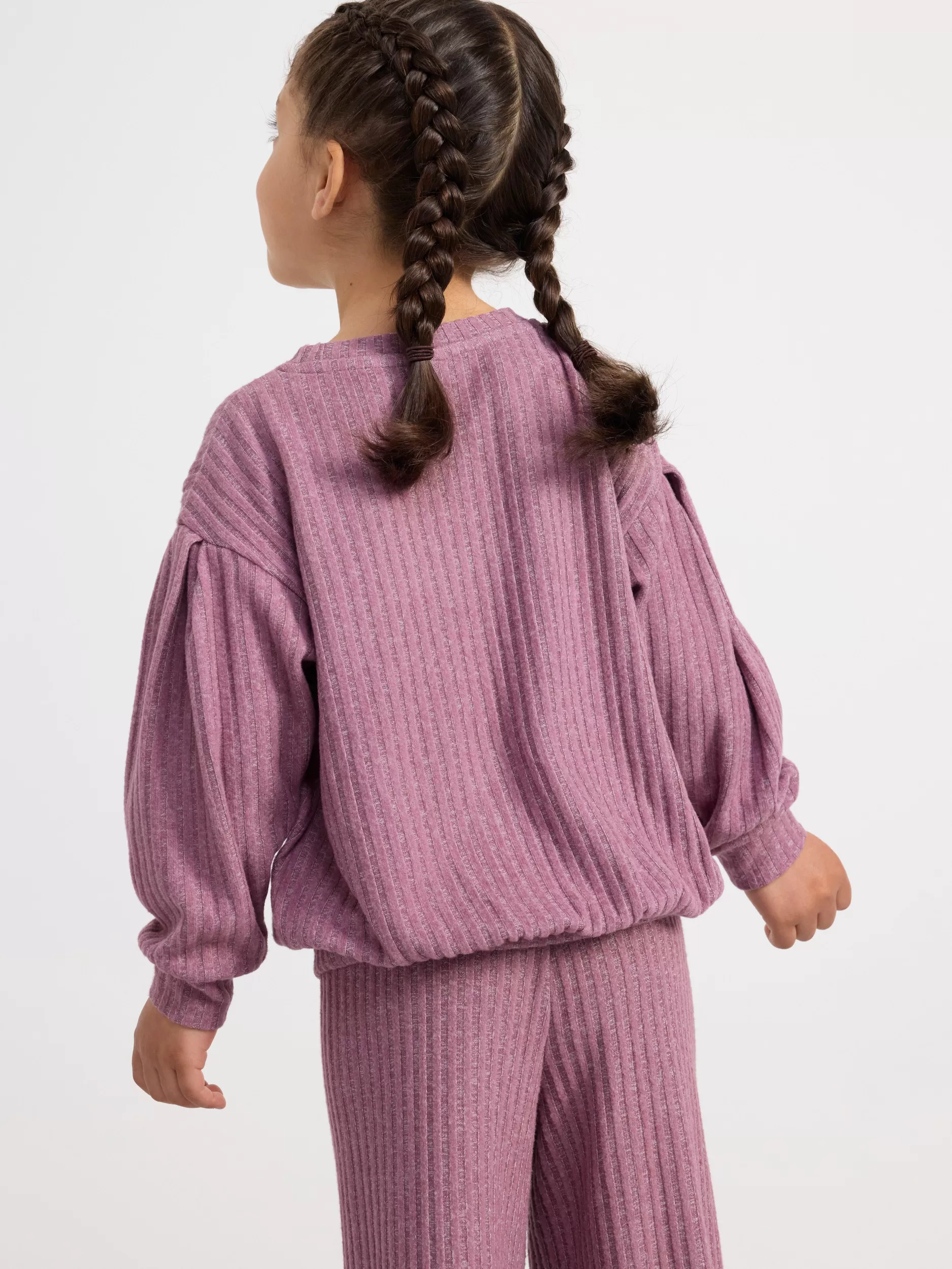 Lindex Topper & T-Skjorter<Ribbestrikket, Langermet Genser Dusty Lilac