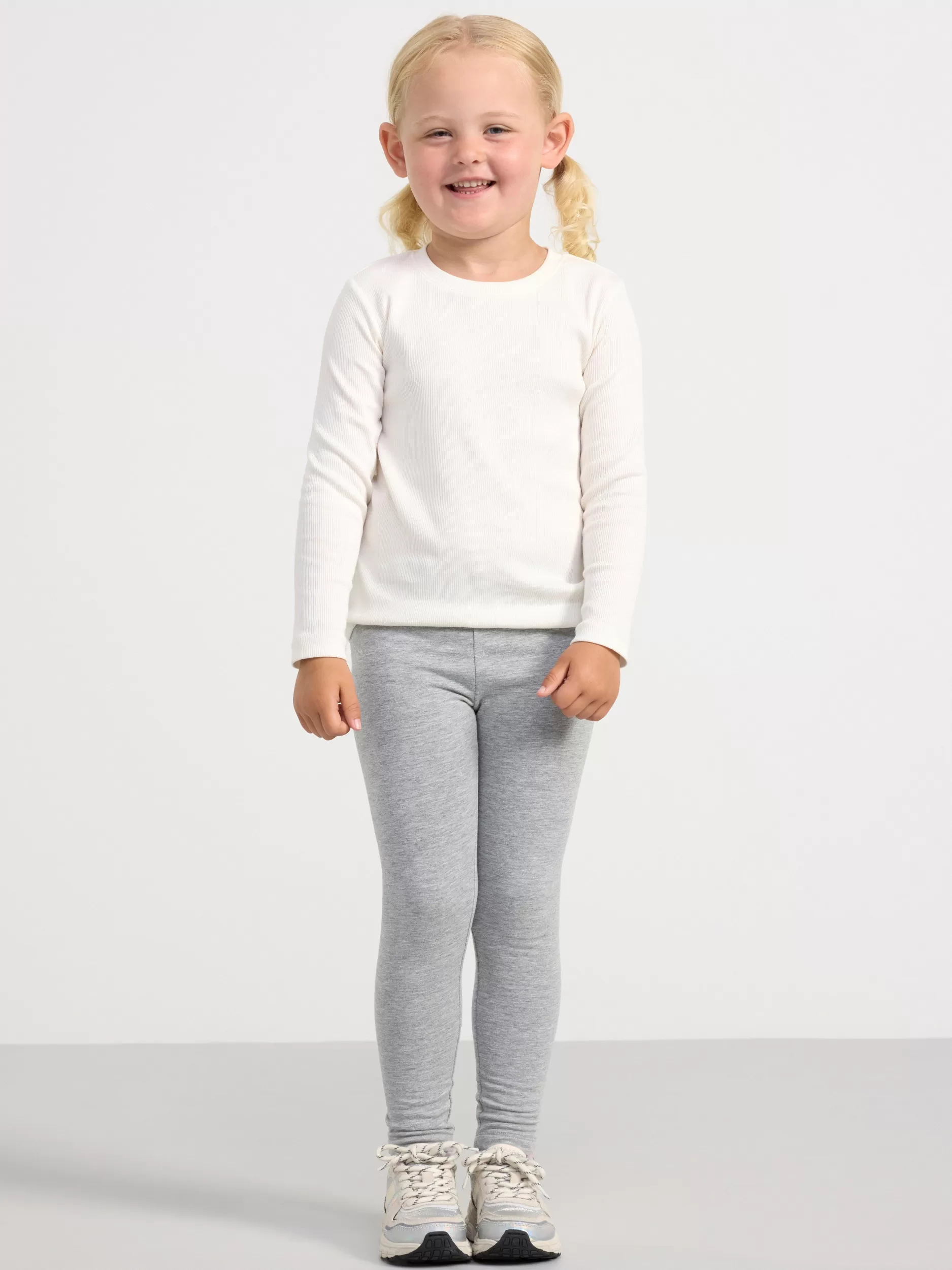 Lindex Basisplagg 3 For 2<Ribbestrikket, Langermet Overdel Light Dusty White