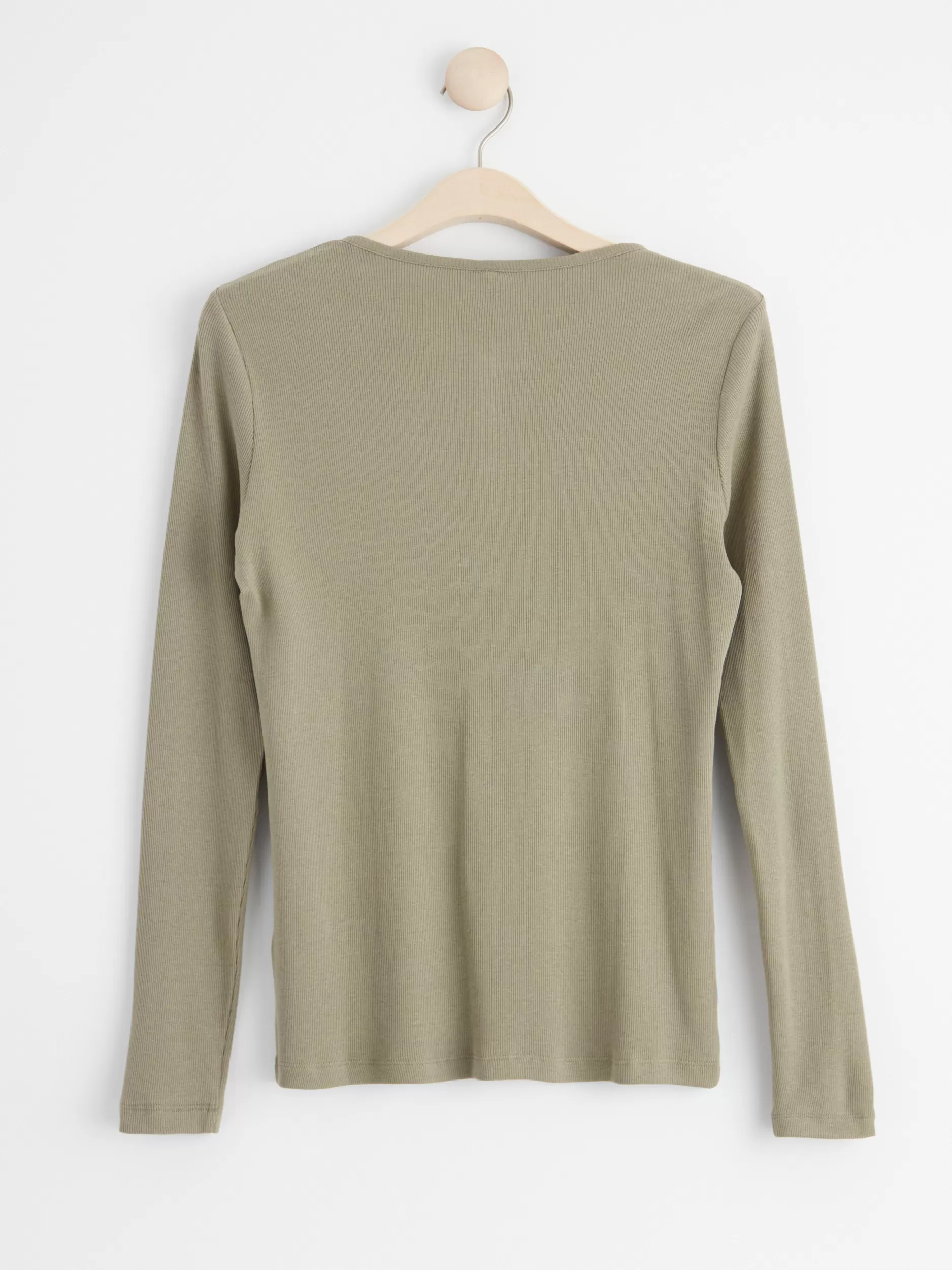 Lindex Nattøy<Ribbestrikket, Langermet Pyjamasoverdel Khaki