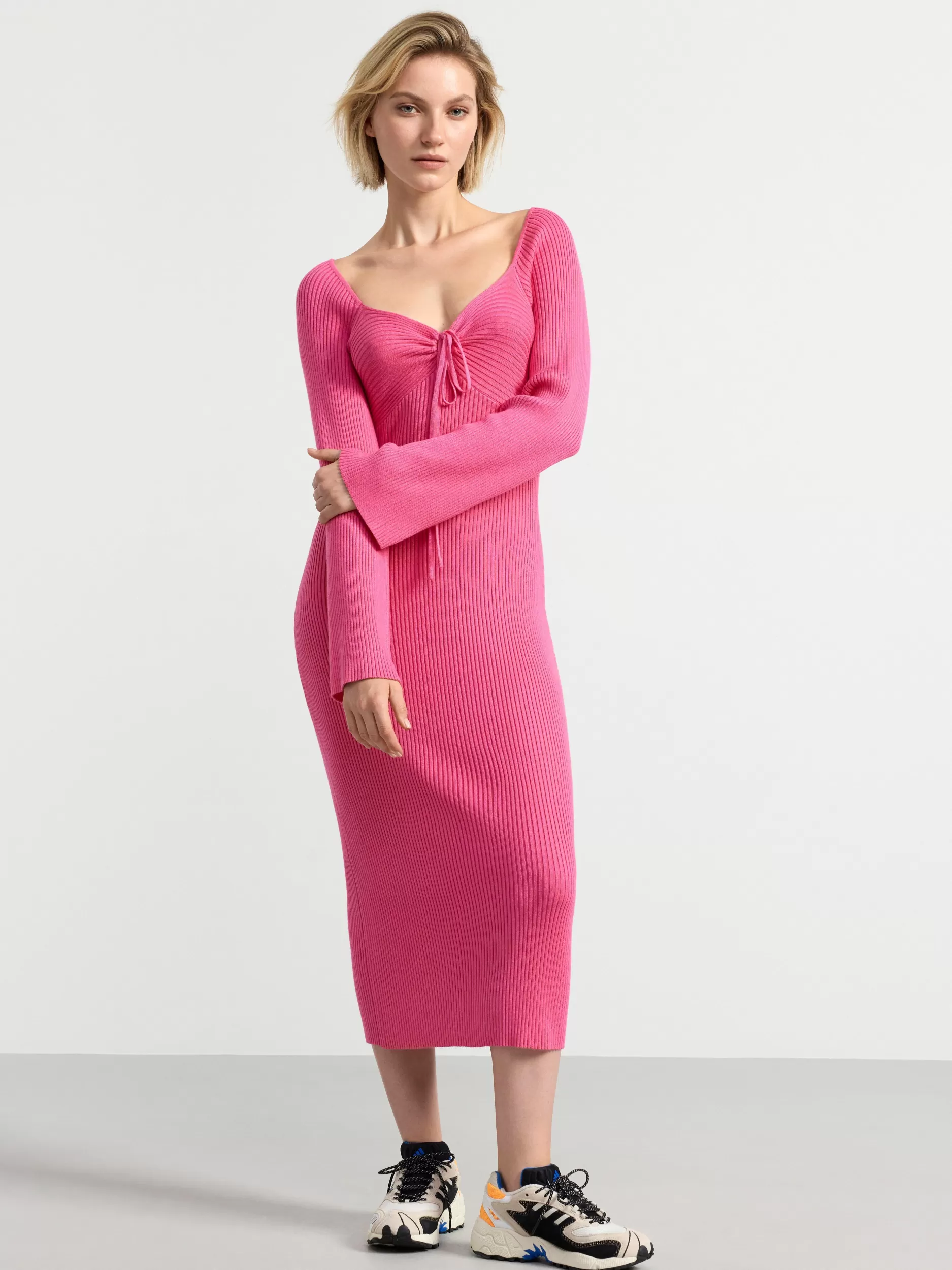 Lindex Kjoler<Ribbestrikket Maxikjole Dark Pink