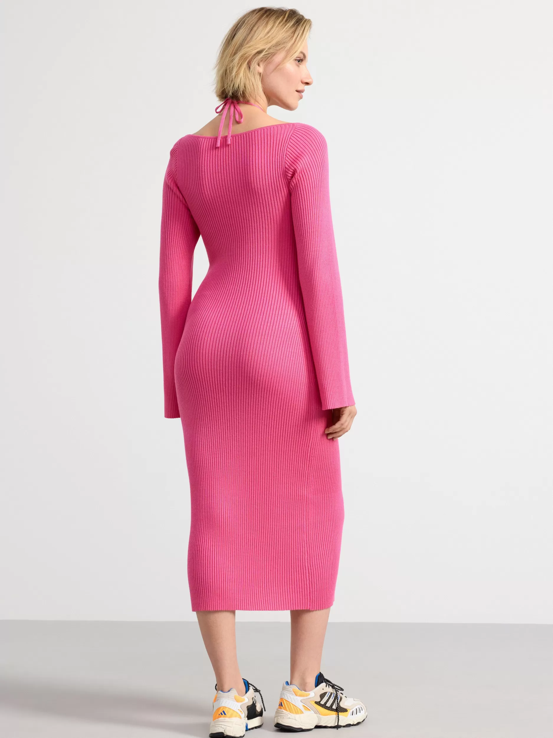Lindex Kjoler<Ribbestrikket Maxikjole Dark Pink